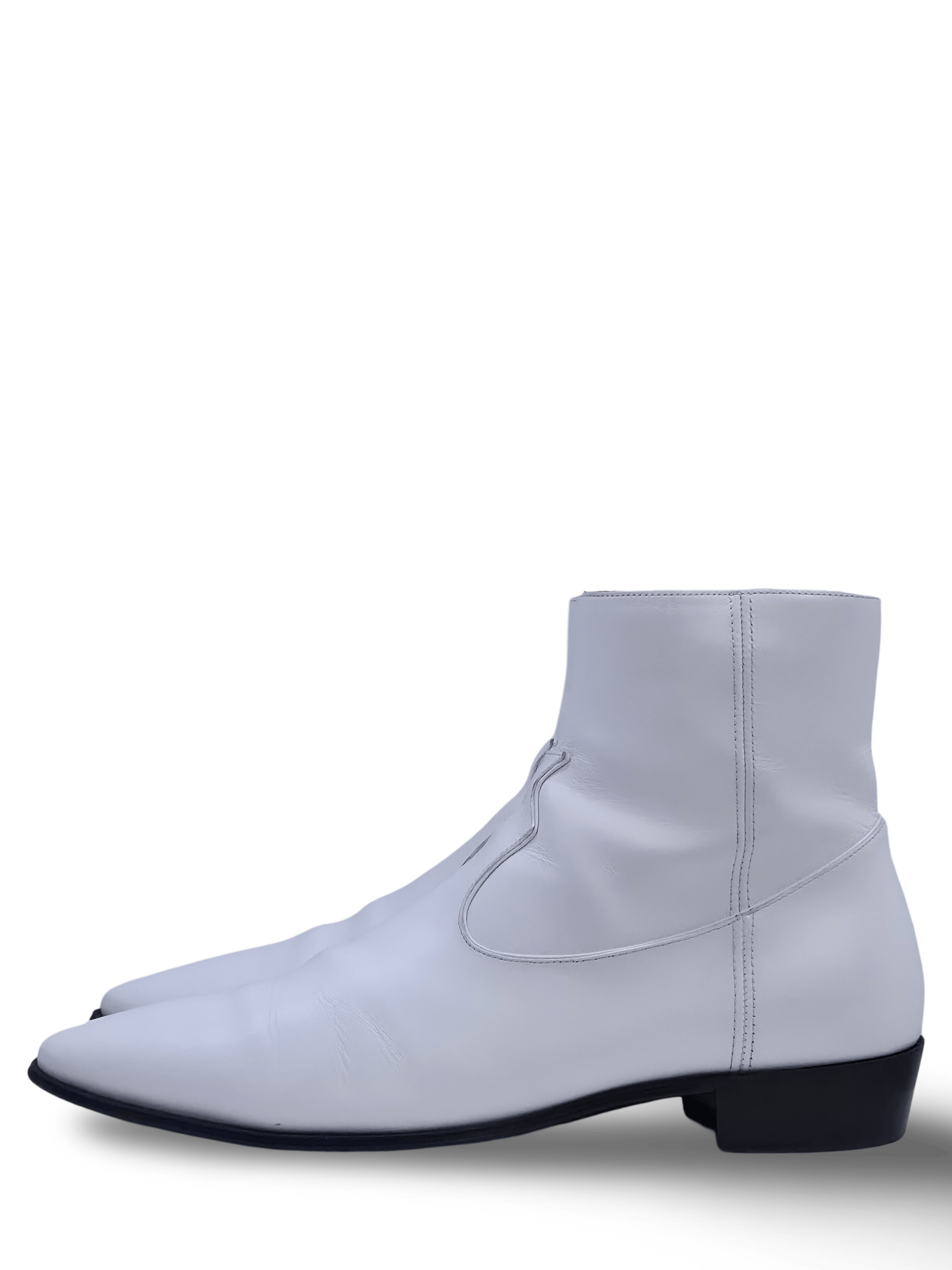 Celine Celine x Hedi Slimane SS19 White Leather Jacno Ankle Boots Size US 9 / EU 42 - 3 Thumbnail