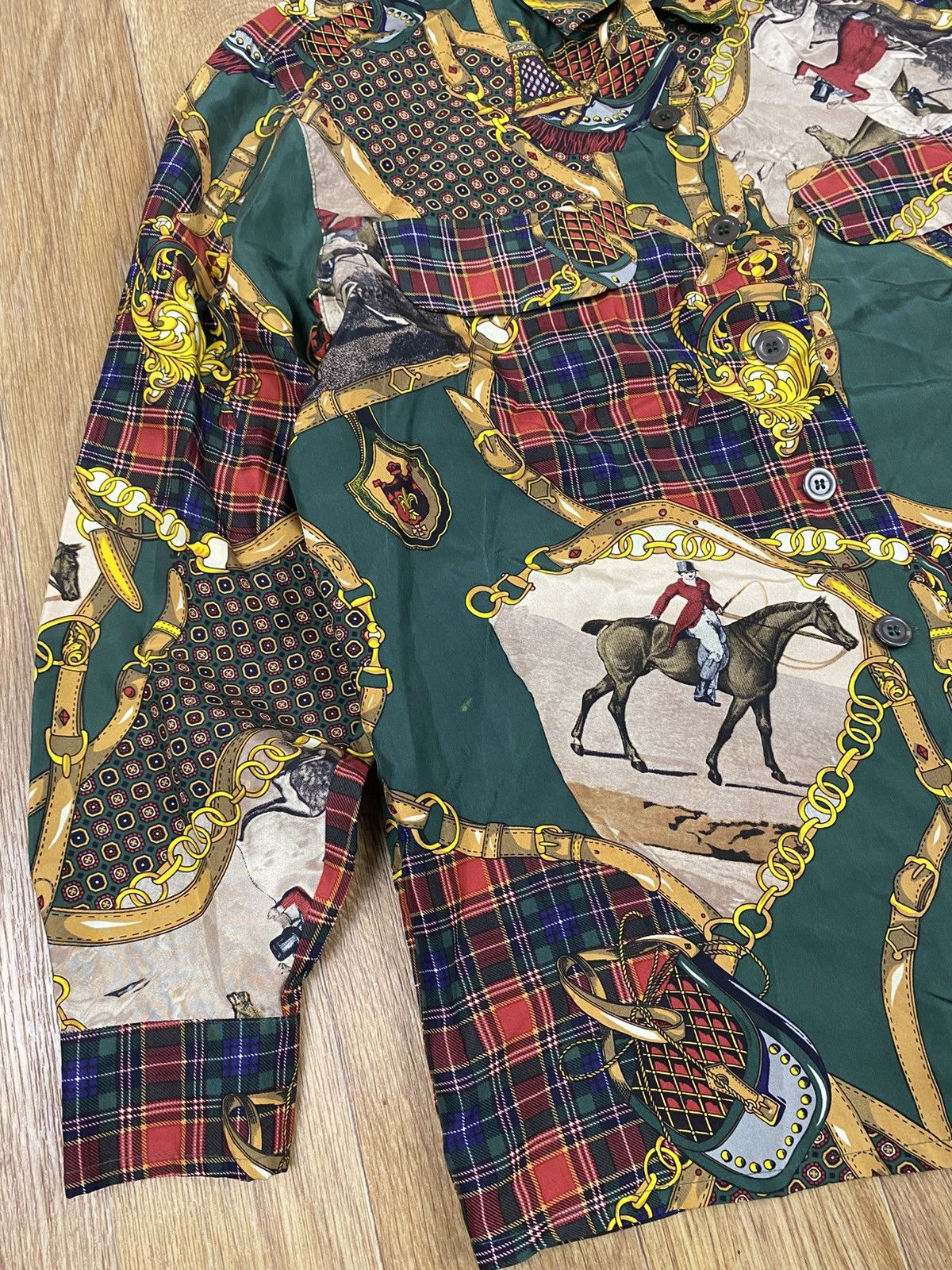 Vintage Betty Barclay Vintage Silk illustrations Shirt Hermes Style Size M / US 6-8 / IT 42-44 - 3 Thumbnail