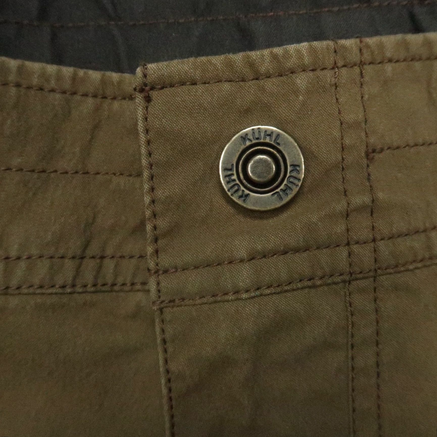 Vintage Kuhl Revolvr Pants Mens 40x32 Green Brown Vintage Patina Dye Chino Pocket 5-0rtn Stretch Regular Straight 40 Inseam Casual Travel Workwear Mens Size US 40 / EU 56 - 4 Thumbnail