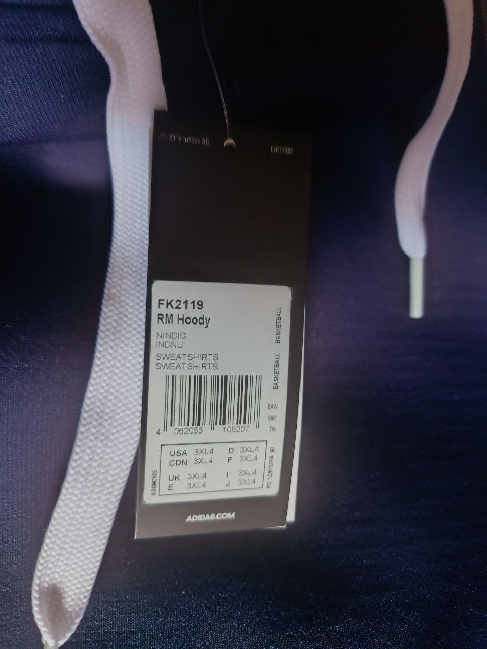 Adidas Adidas Real Madrid FK2119 Basketball Hoodie 3XL BNWT Size US XXL / EU 58 / 5 - 6 Thumbnail