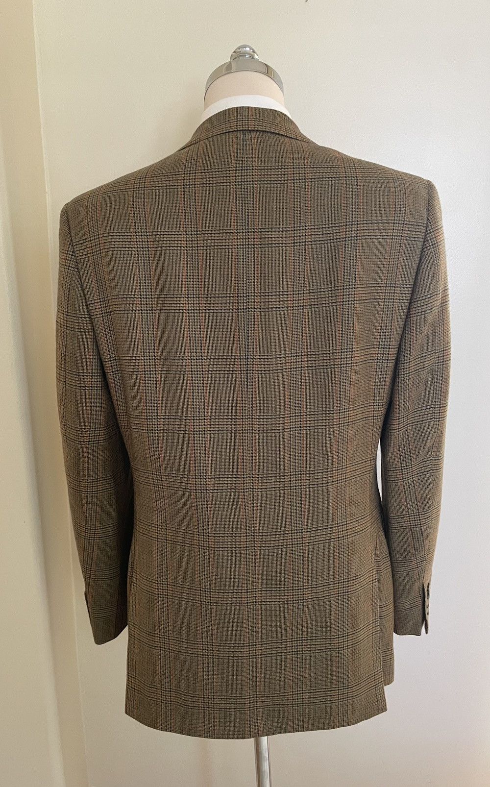 Alfred Dunhill Check Print Cashmere Jacket Size 42L - 4 Thumbnail