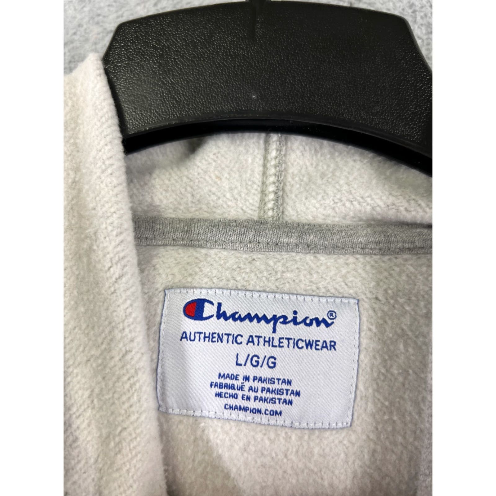 Champion Champion Hoodie Women Large Gray Cotton Blend Kangaroo Pocket Logo Pullover Womens Size L / US 10 / IT 46 - 7 Thumbnail