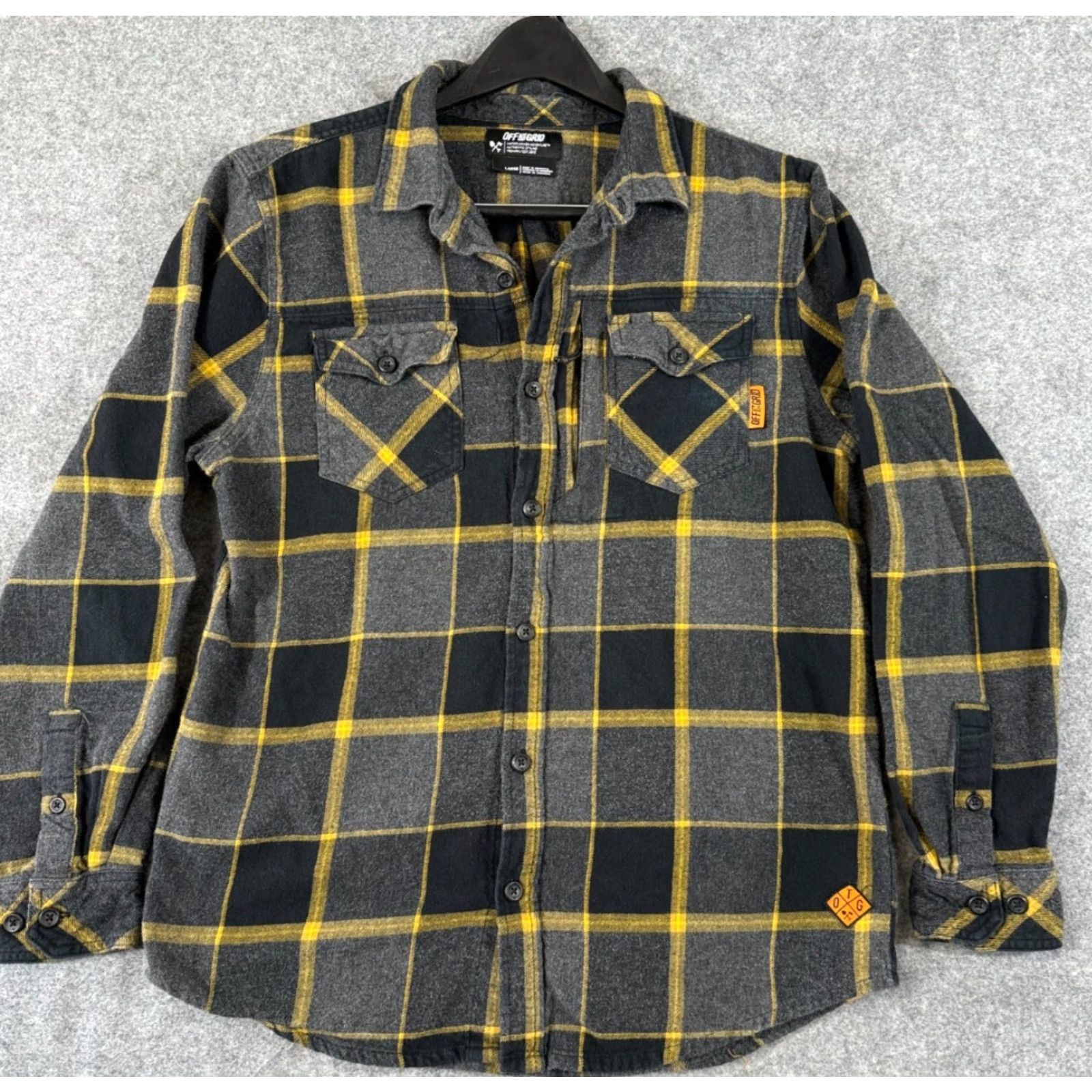 Vintage VINTAGE Off The Grid Shirt Mens L Gray Yellow Plaid Destroyer Flannel Long Sleeve Size US L / EU 52-54 / 3 - 2 Thumbnail