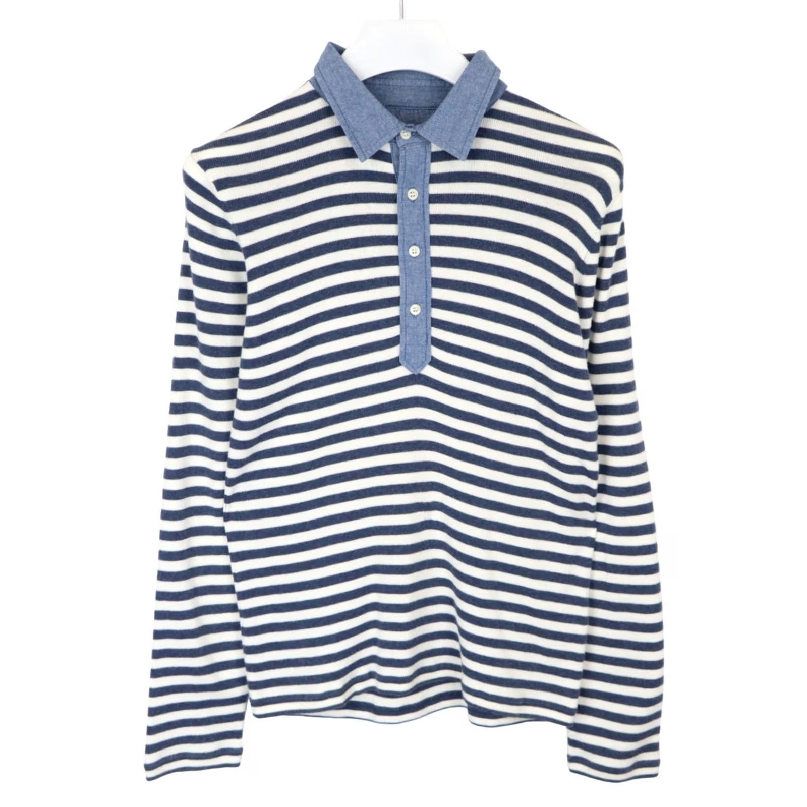 Gant Gant New Haven Jumper Men's Medium Pullover Soft Striped Polo Collar Blue Size US M / EU 48-50 / 2 - 2 Thumbnail