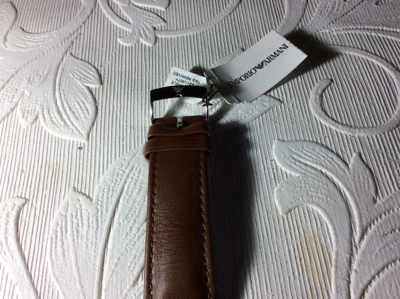 Emporio Armani Emporio Armani men's Silver dial brown leather strap watch Size ONE SIZE - 7 Thumbnail