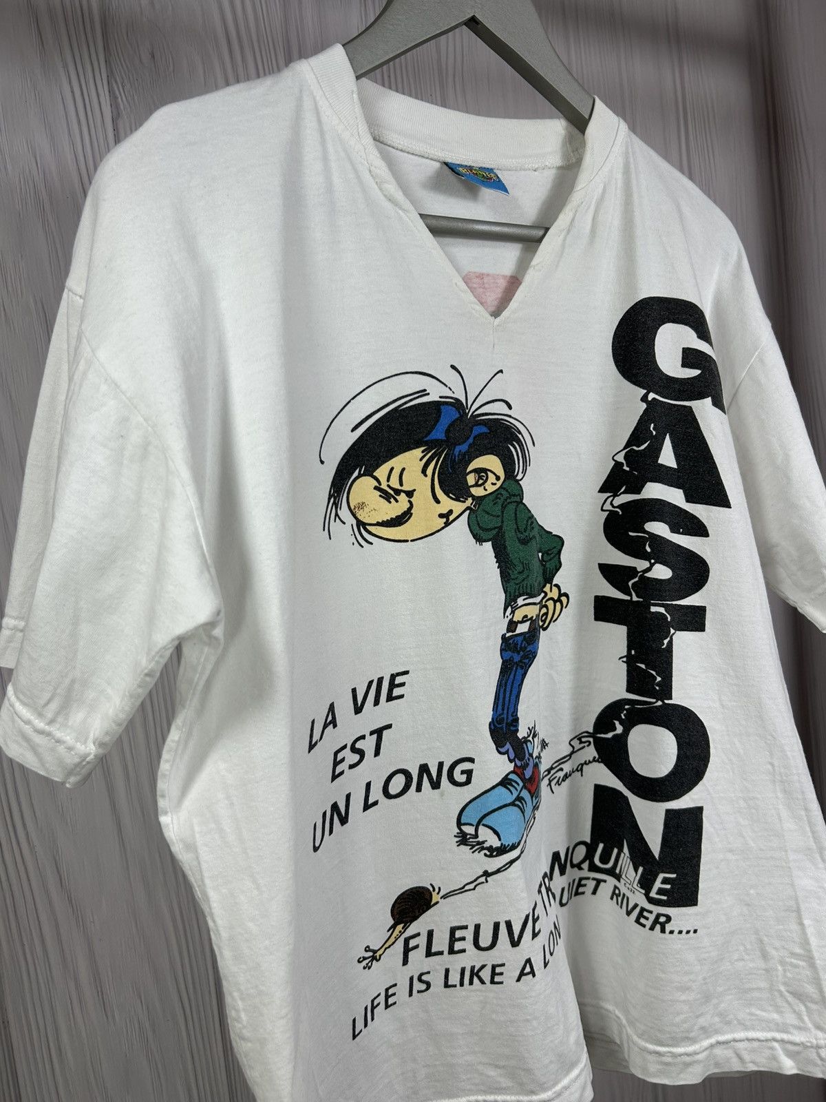 Vintage Vintage 90s Gaston Lagaffe Comic Serial T-Shirt Size US M / EU 48-50 / 2 - 3 Thumbnail