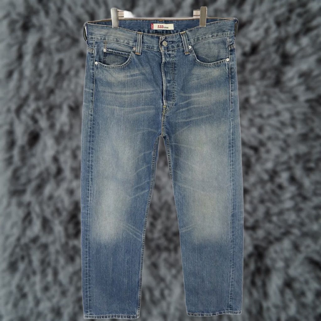Levi's Levi's 533 Loose Jeans Men's W35/L32 Blue Button Fly Faded Whiskers Size US 35 - 1 Thumbnail
