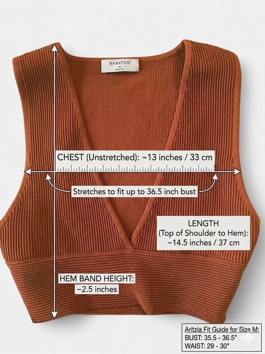 Aritzia Aritzia Babaton Sculpt Knit Tank Top Crop Rust Orange M Size M / US 6-8 / IT 42-44 - 3 Thumbnail