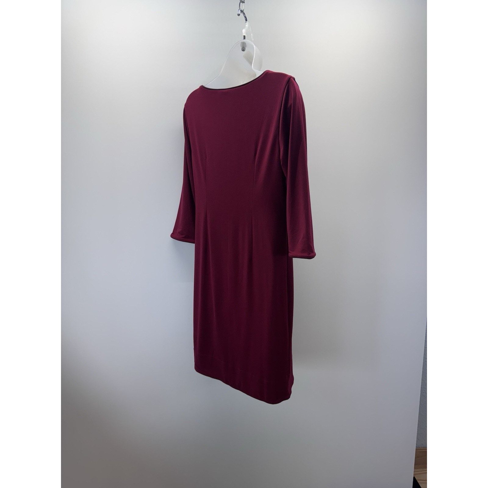 Chicos CHICOS Womens Polyester Elastane Shift Dress Maroon Size 0/S Size S / US 4 / IT 40 - 2 Thumbnail
