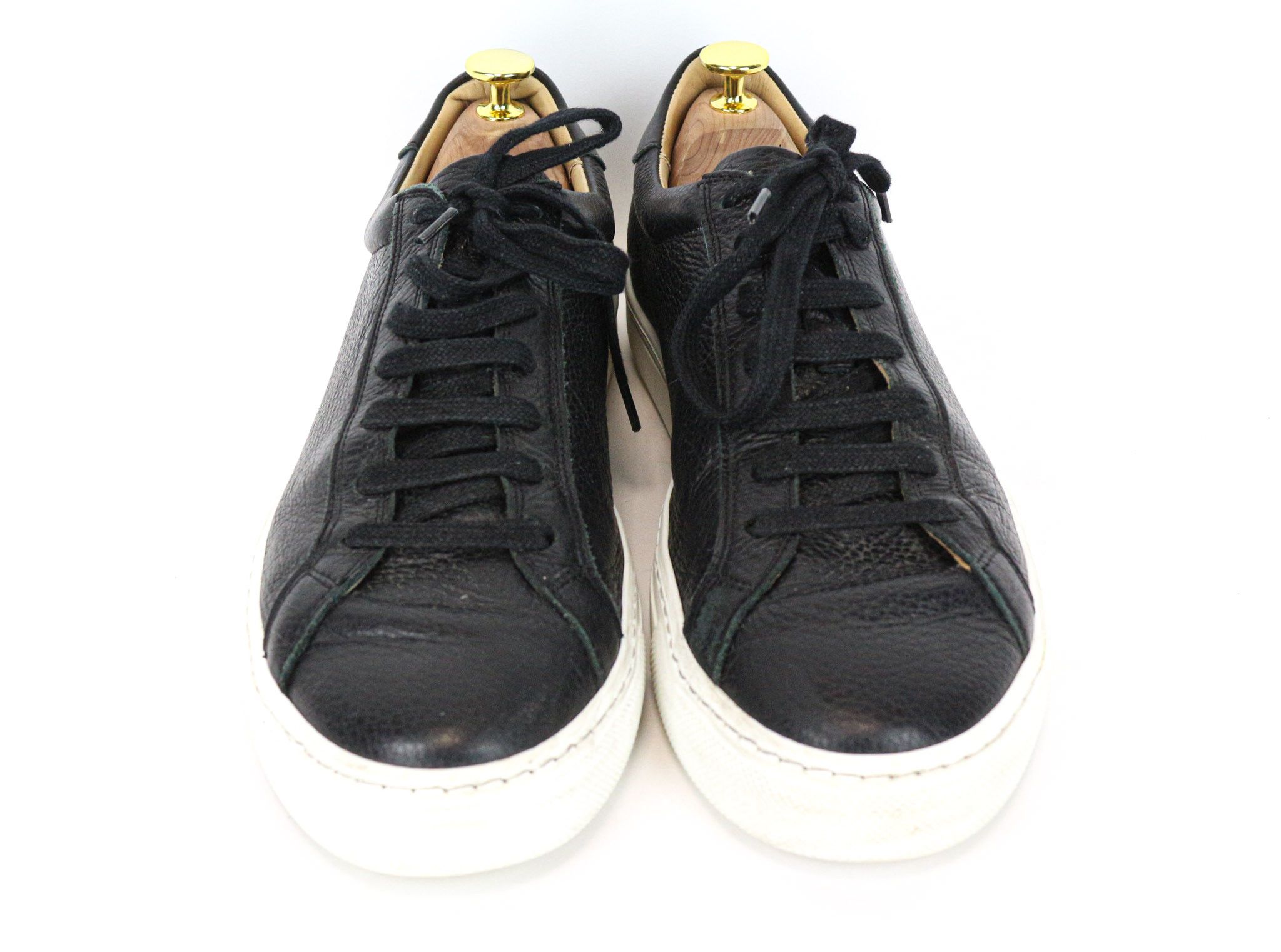 Suitsupply EU42 Black Grained Leather Sneakers 74315 Size US 9 / EU 42 - 2 Thumbnail