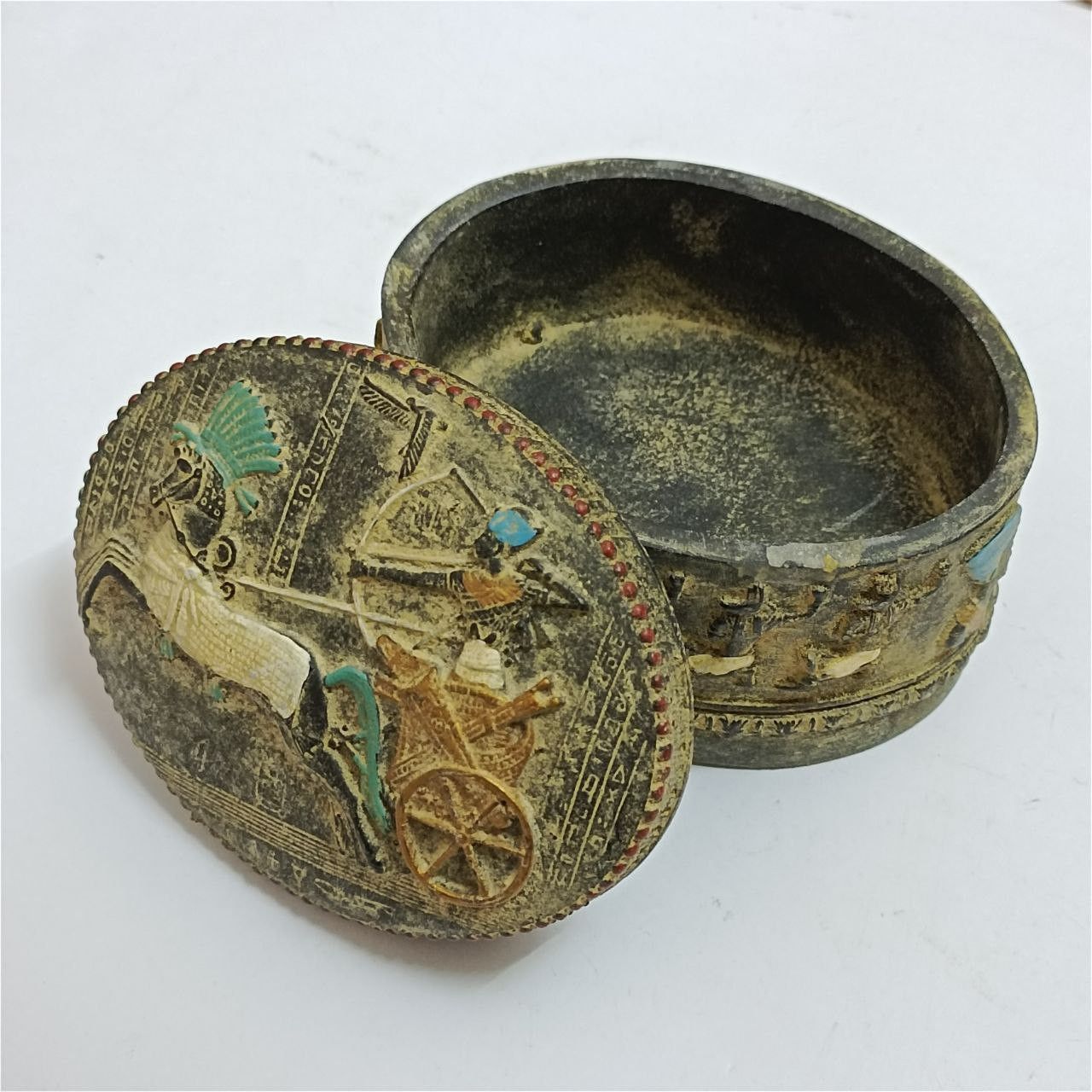 Vintage Vintage Egyptian jewelry box – Pharaonic antique sculpture Size ONE SIZE - 4 Thumbnail