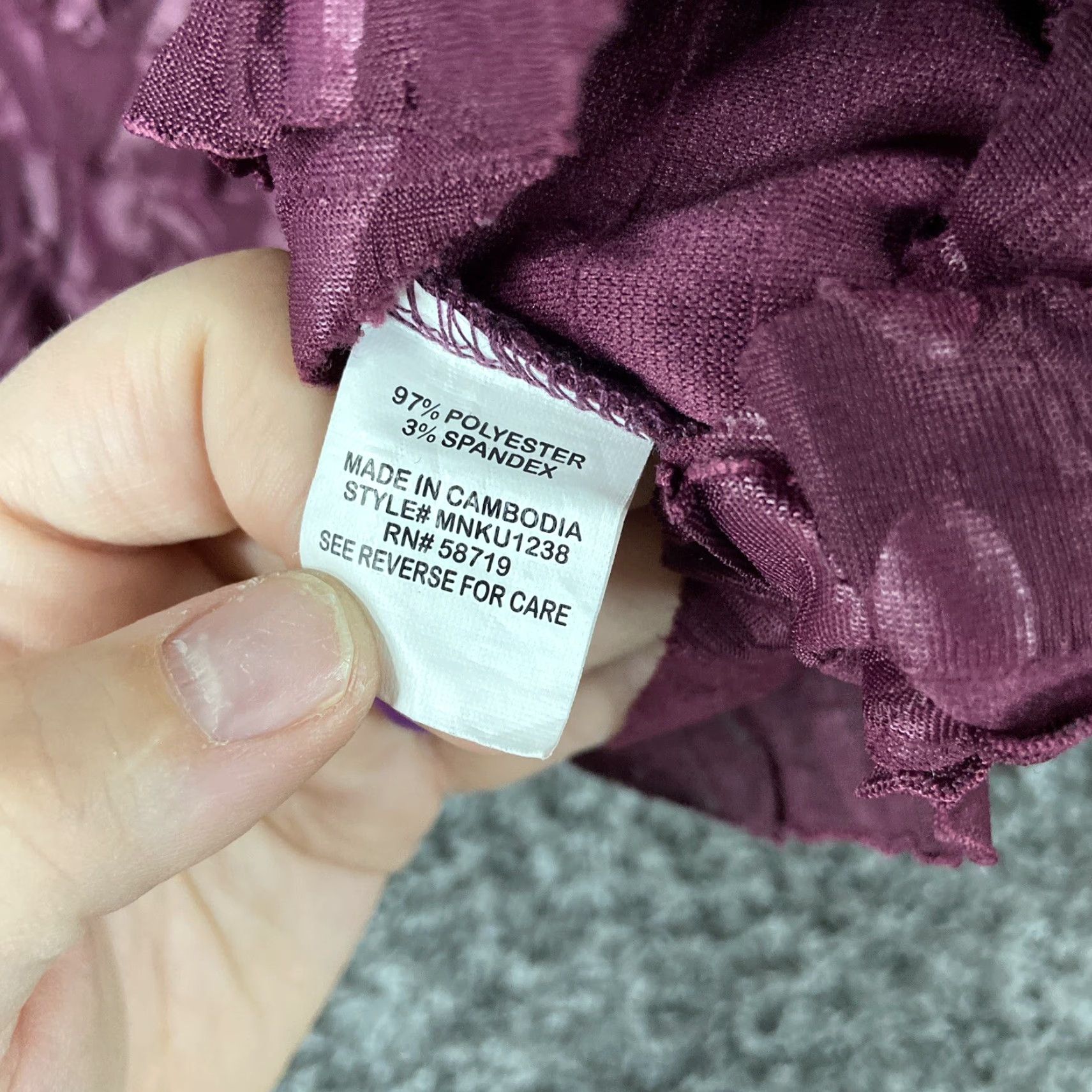 Element ELEMENTZ Blouse Shirt Women L Purple 3/4 Sleeve with Ruffles Ladies Top Size L / US 10 / IT 46 - 7 Thumbnail