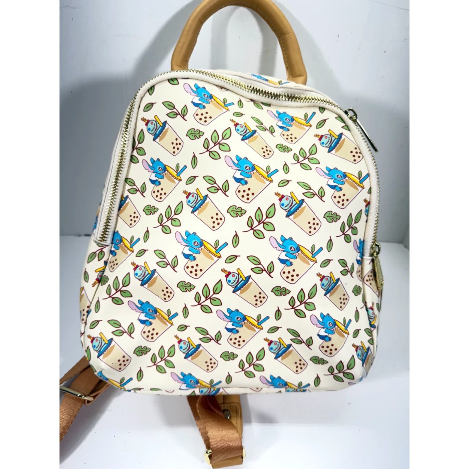 Vintage Loungefly Backpack Disney Lilo & Stitch Boba Mini Cream Purse Womens Zip Zipper Bag Size ONE SIZE - 3 Thumbnail