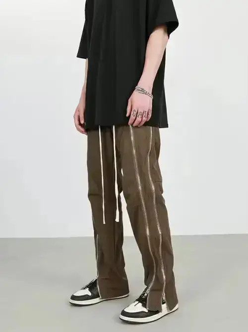 Japanese Brand Punk Zipper Flared Tactical Pants Size US 34 / EU 50 - 3 Thumbnail
