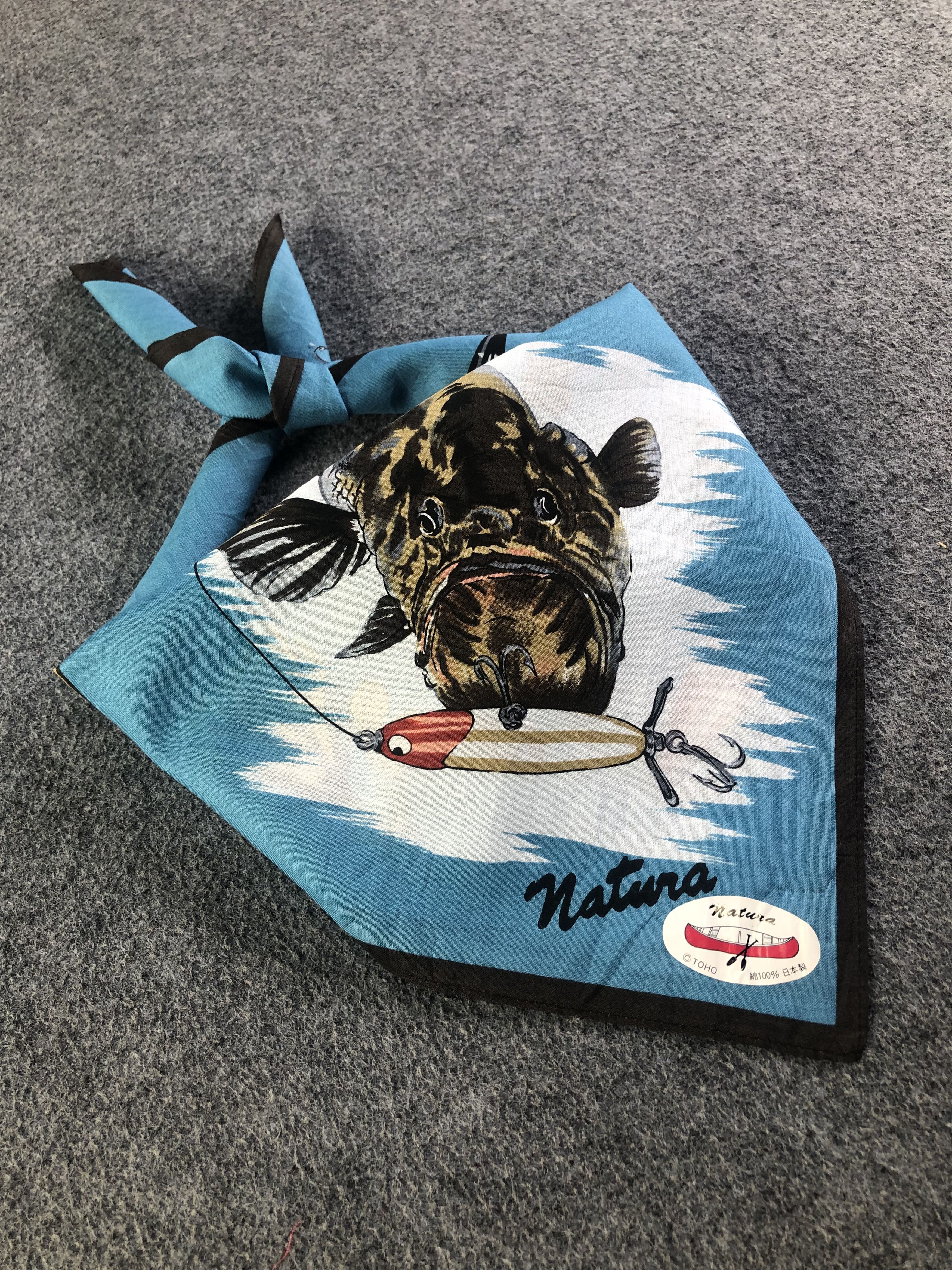 Vintage Natura Fishing Handkerchief / Bandana / Neckerchief C440 Size ONE SIZE - 2 Thumbnail