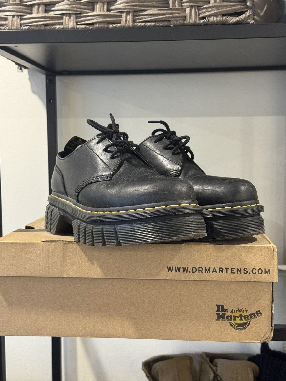 Dr. Martens Dr. Martens Black Audrick Nappa Leather Platform Derbys Size US 9.5 / EU 42-43 - 4 Thumbnail