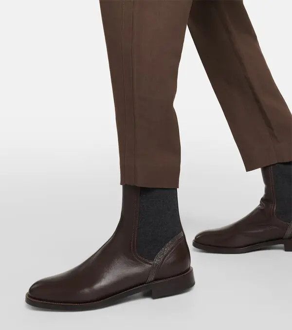 Brunello Cucinelli o1y0725 Ankle Boots in Dark Brown/Black Size US 11 / IT 41 - 4 Thumbnail