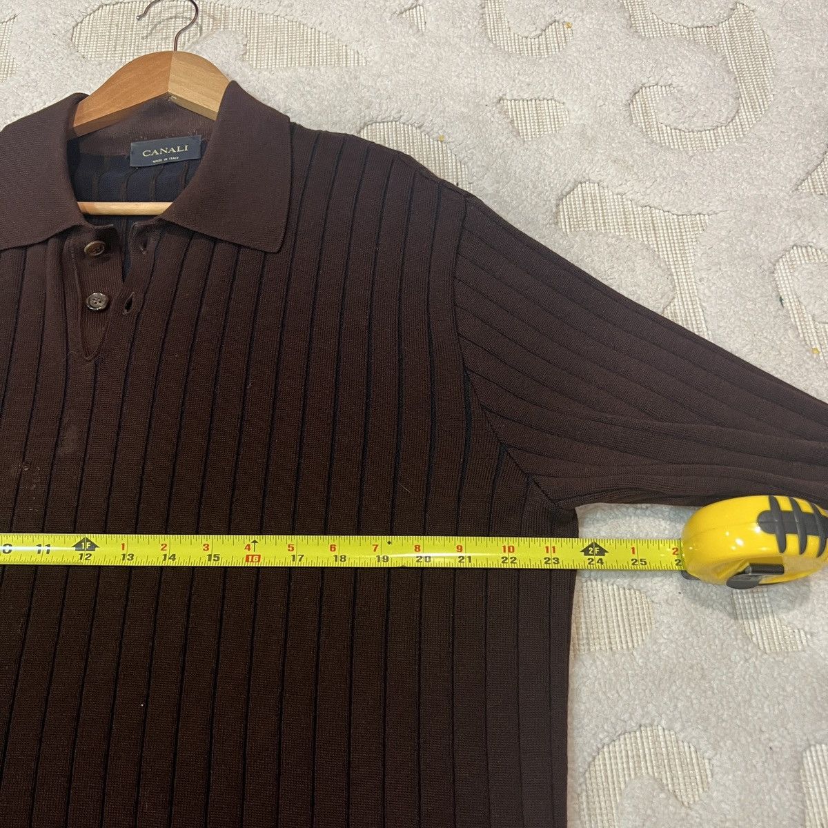 Canali CANALI Extra Fine Merino Wool Polo Sweater Size US L / EU 52-54 / 3 - 7 Thumbnail