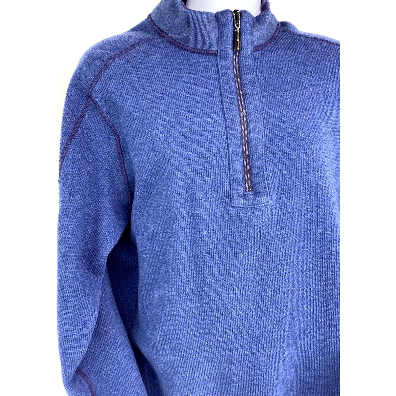 Tommy Bahama VINTAGE Tommy Bahama 1/2 Zip Reversible Mens Size Large Blue Purple Long Sleeve Sweatshirt Shirt Zip Mens L Blue Purple 1/2 Zip Reversible Size US L / EU 52-54 / 3 - 3 Thumbnail