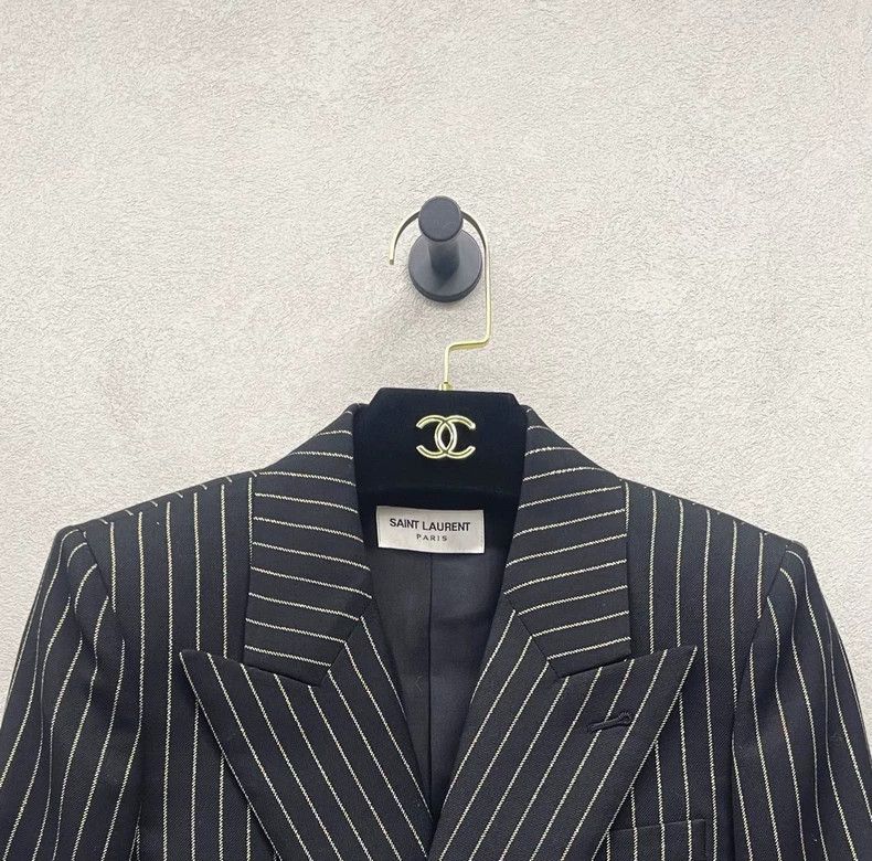 Saint Laurent Paris Saint Laurent ParisStriped double-breasted blazer jacket 2 Size XXS / US 00 / IT 34 - 4 Thumbnail