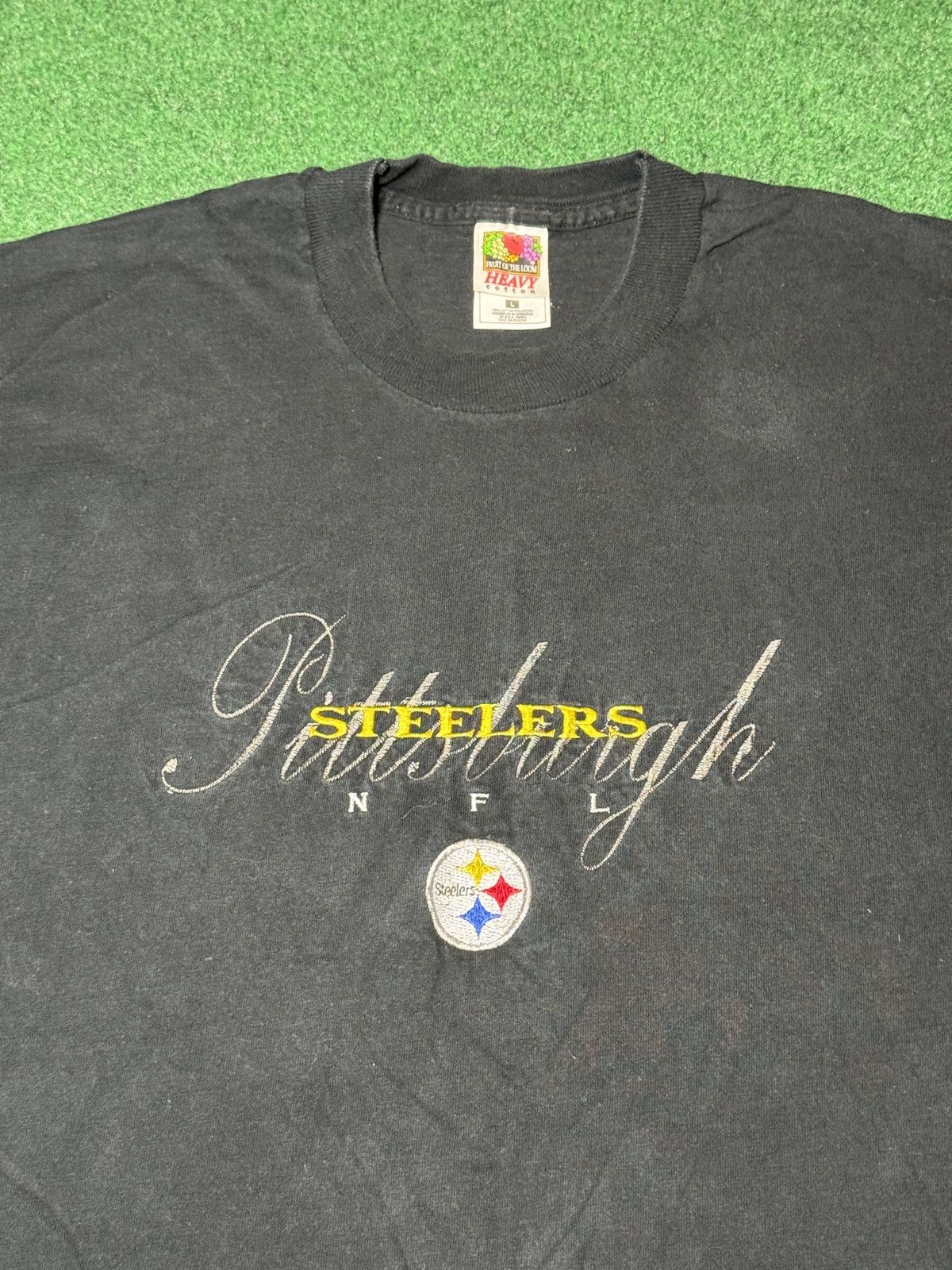 Vintage Vintage 90s Pittsburgh Steelers Retro Script Large T Shirt Size US L / EU 52-54 / 3 - 2 Thumbnail