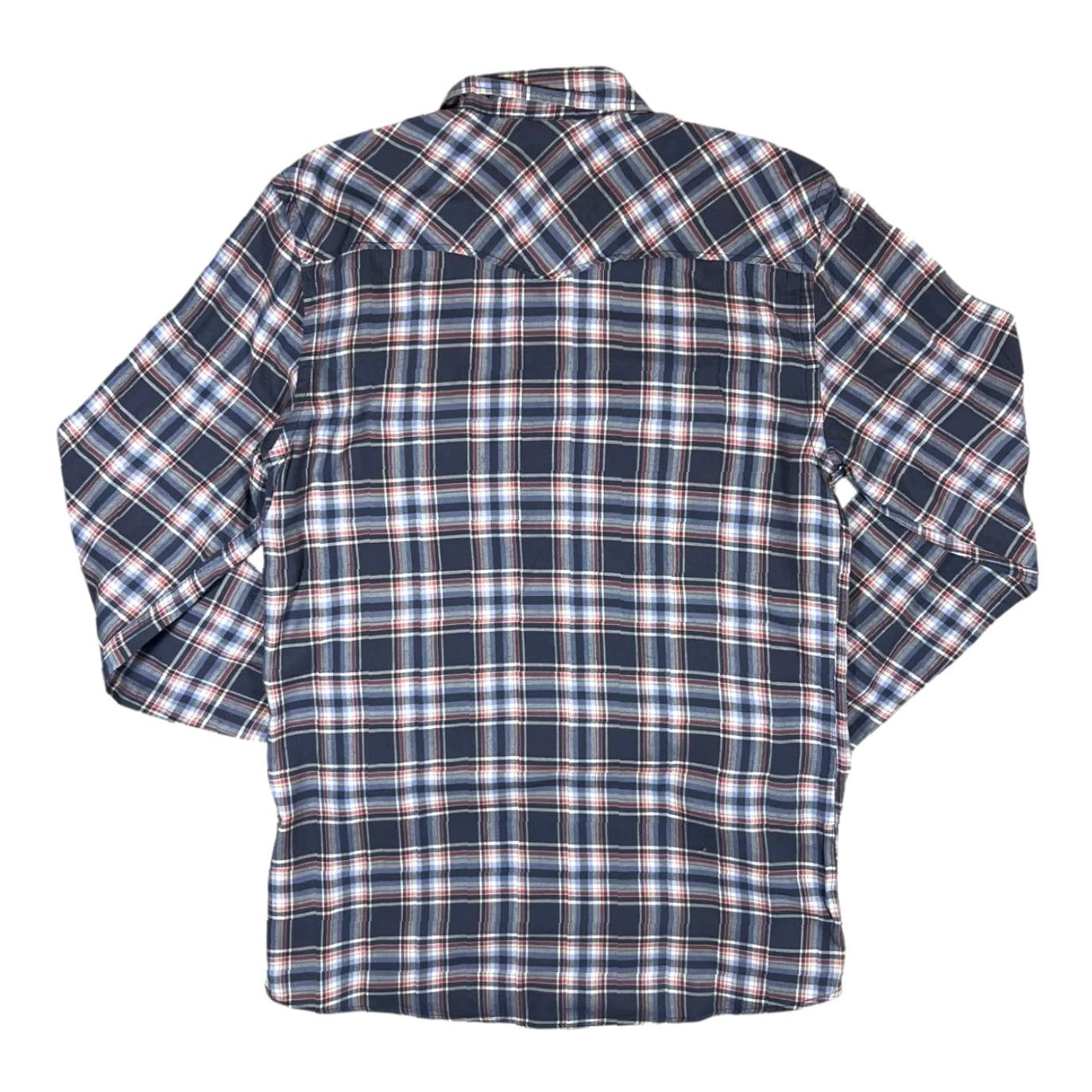 Jack & Jones JACK & JONES "Vintage" Cowboy Western Plaid Check Snap Popper Long Sleeve Shirt Small Shirt Mens Navy Red White Check Western 90s Size US S / EU 44-46 / 1 - 2 Thumbnail
