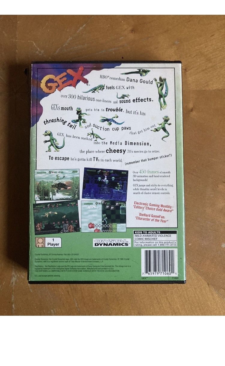 Other Vintage 1996 Gex PS1 Video Game Long Box Variant CIB Size ONE SIZE - 2 Thumbnail