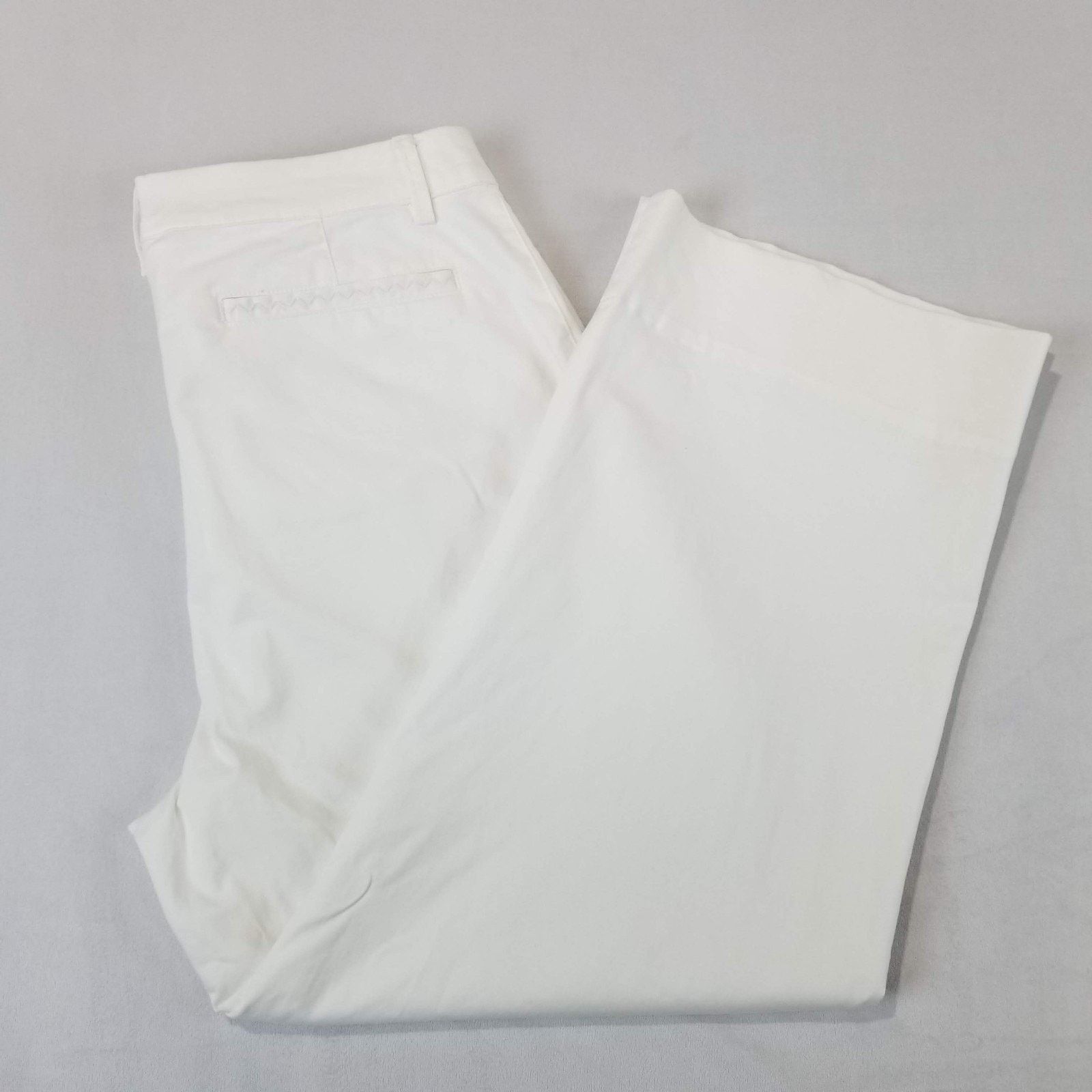 Other Garnet Hill Pants 8 White Wide Leg Cropped High Rise Size 30" / US 8 / IT 44 - 3 Thumbnail