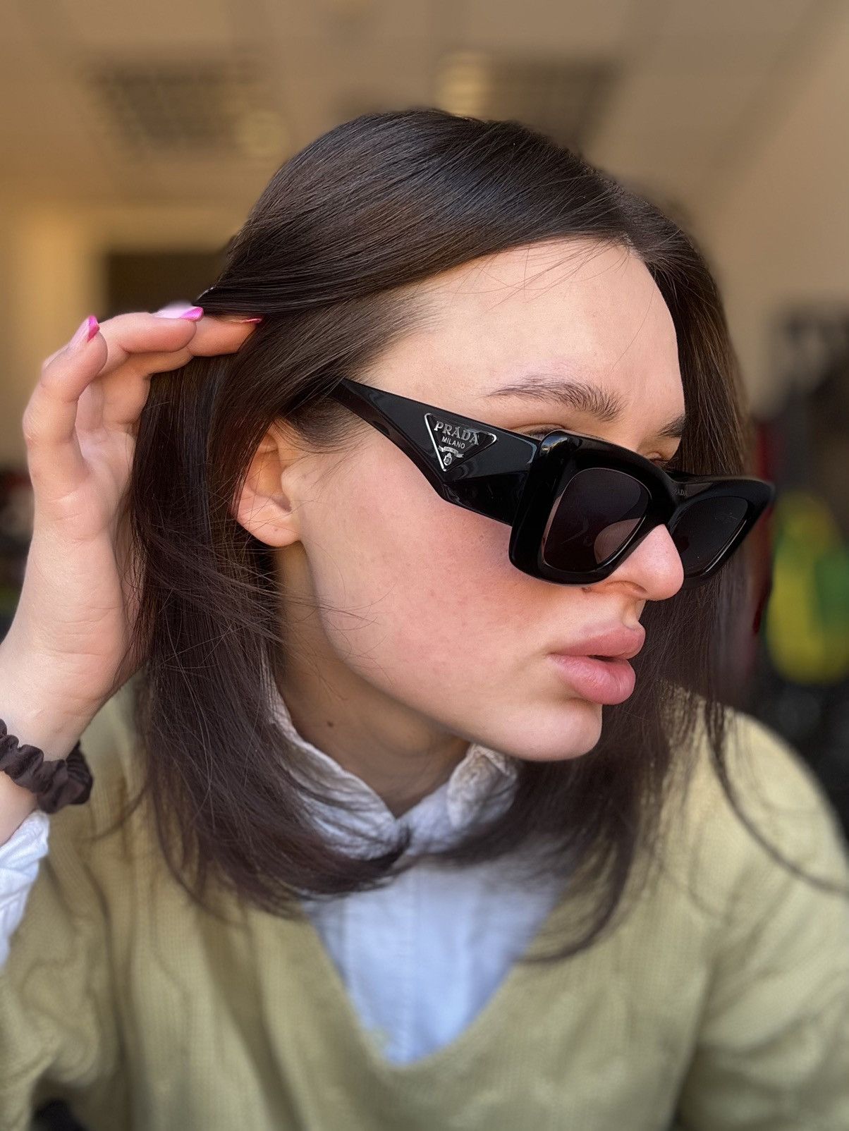 Prada RRP 517$ Crazy Prada Logo WOMENS SUNGLASSES PR 13ZS Size ONE SIZE - 1 Thumbnail