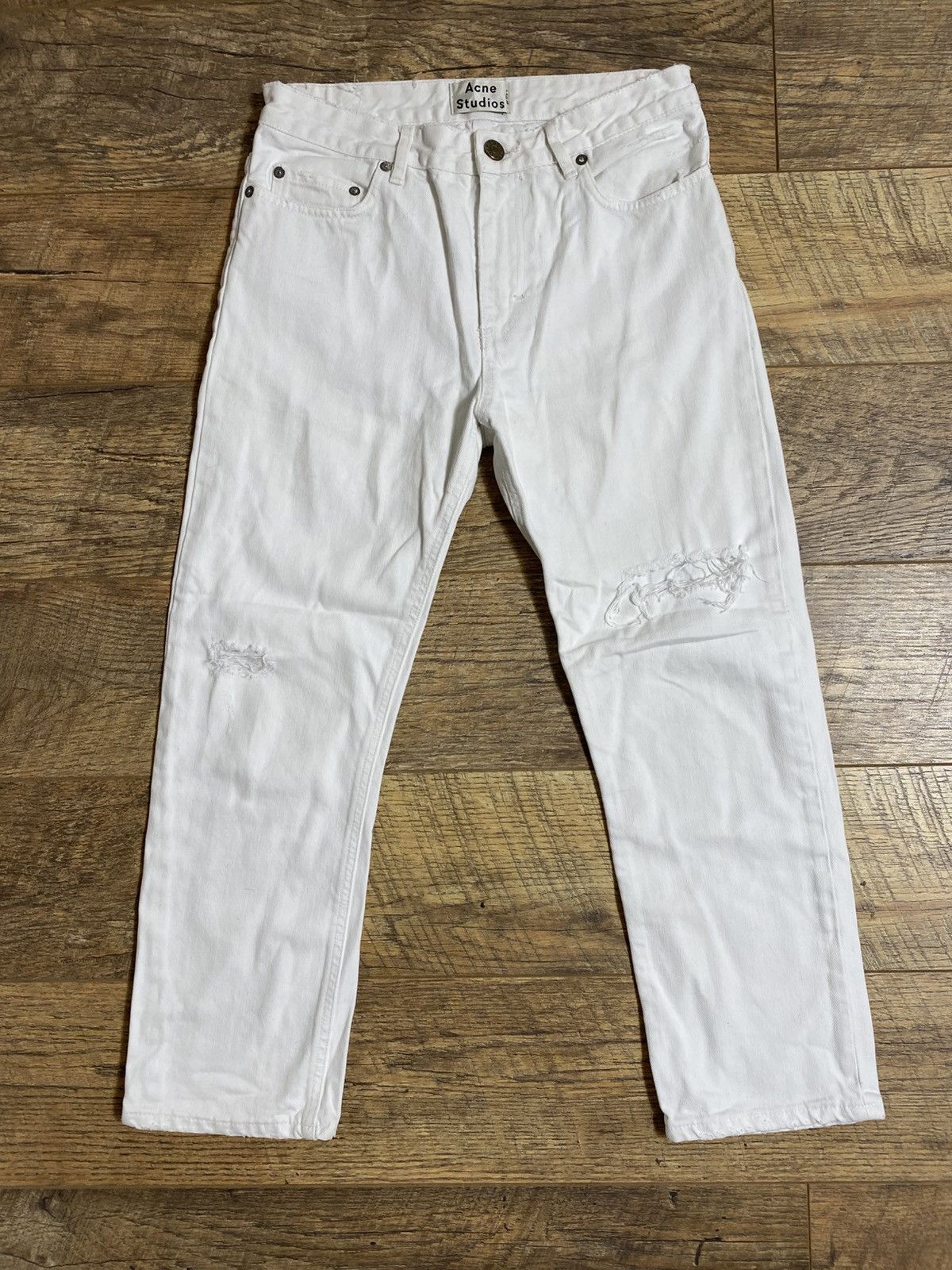 Acne Studios Rare Acne Studios Women's Pop White Trash Distressed Jeans Size 24" / US 00 / IT 34 - 1 Thumbnail