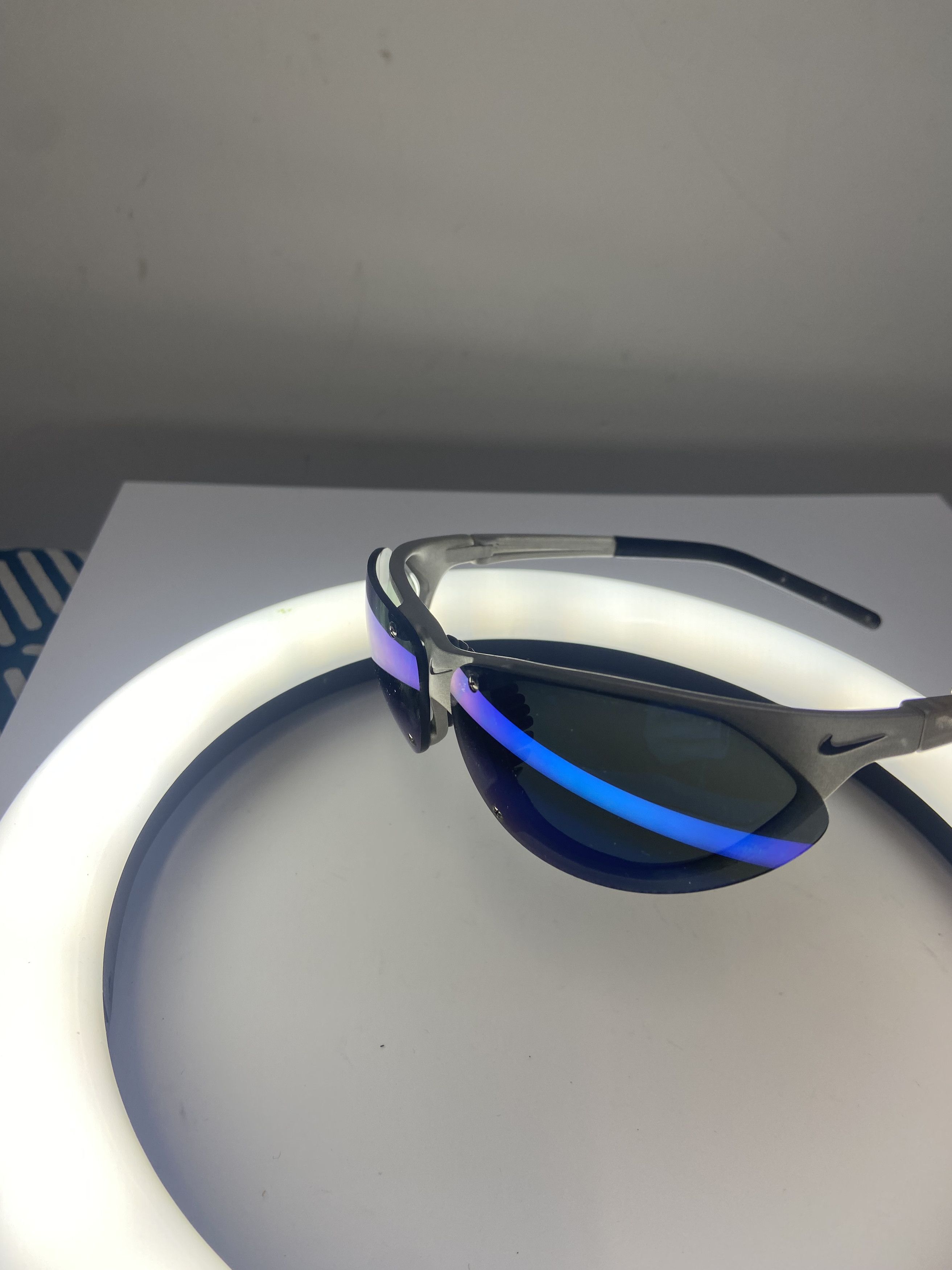 image of Nike V8-803 Vintage Sunglasses New in Blue Silver, Men's