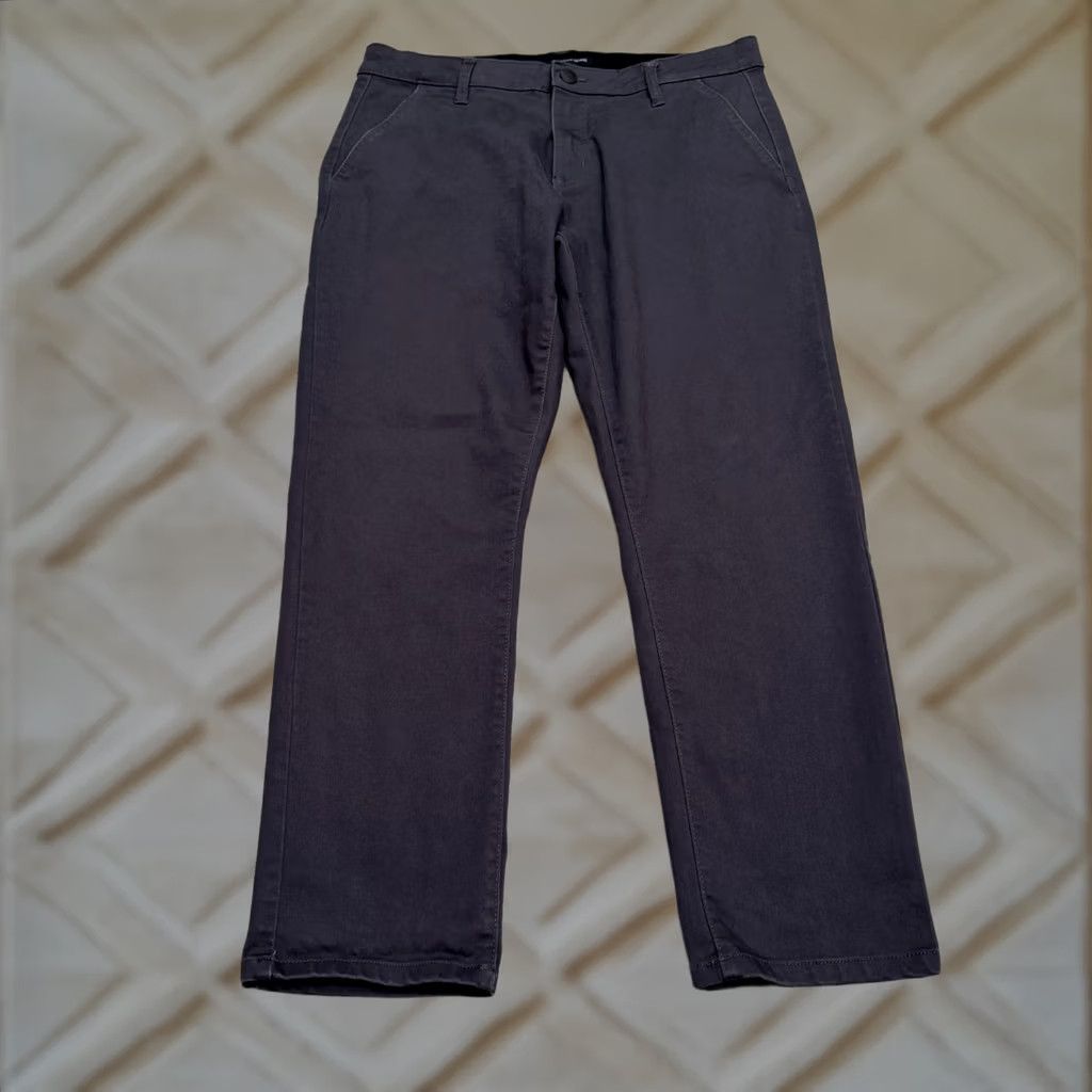 Vintage G Fried-Denim Slim Chino Pants Mens 34x30 Gray Straight Leg Denim Front Flat Front Casual Workwear Size US 34 / EU 50 - 1 Thumbnail