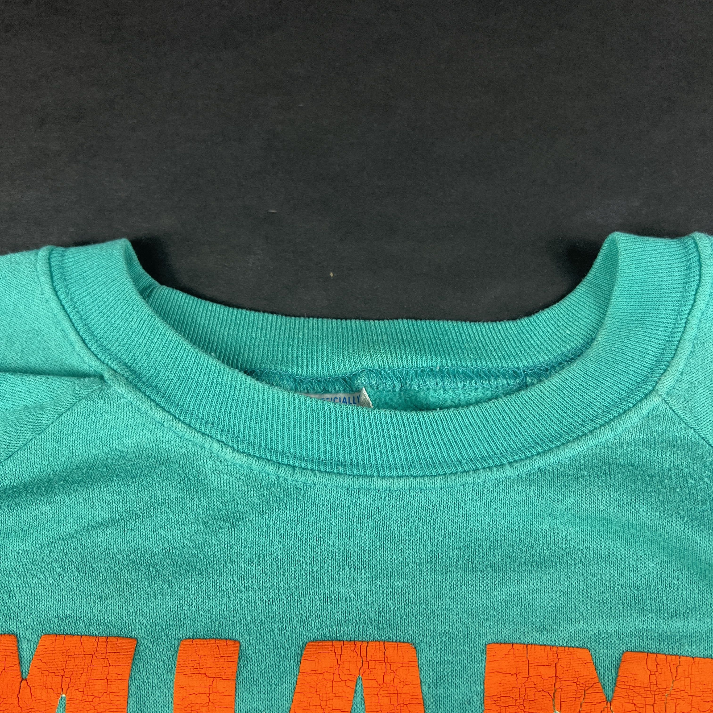 NFL × Vintage VTG 80s Miami Dolphins Sweatshirt Faded Thrashed Crewneck Size US L / EU 52-54 / 3 - 10 Thumbnail