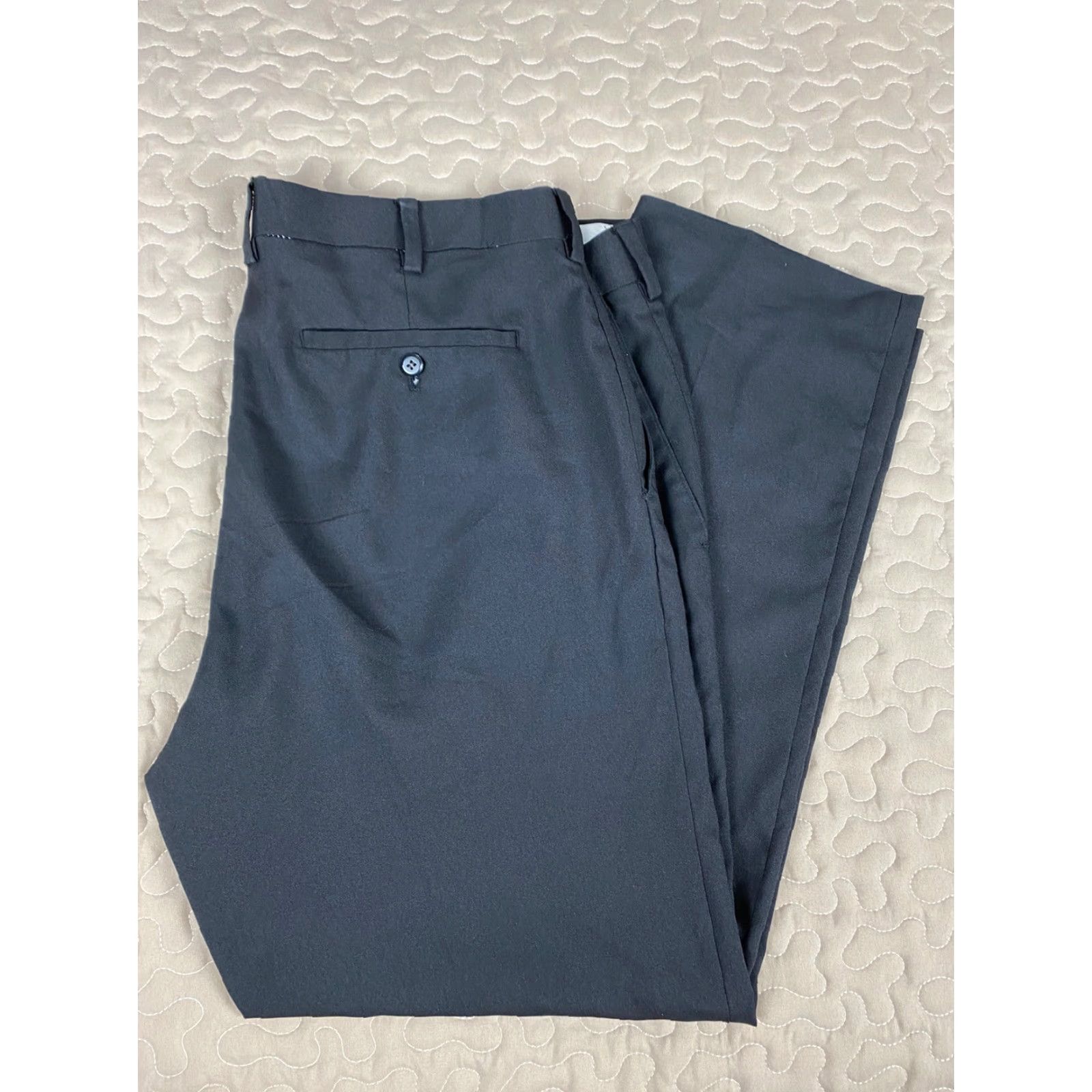 Vintage VINTAGE Louis Raphael Tailored Mens Black Slacks Work Pants Sz 40x30 Straight Leg Size US 40 / EU 56 - 2 Thumbnail