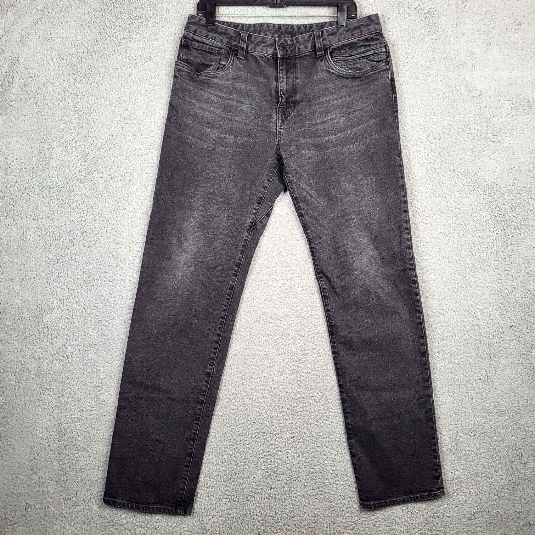 Prana Prana Jeans Men Dark Gray Straight 34x33 Denim 5-Pocket Casual Regular Fit Size 34 33 Segmented Size US 34 / EU 50 - 2 Thumbnail