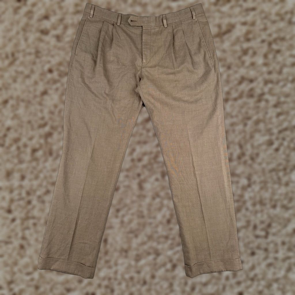 Ralph Lauren Lauren Ralph Lauren Pants Men 38 Beige Polyester Rayon Blend Pleated 38x30 Dress Pants Size US 38 / EU 54 - 1 Thumbnail