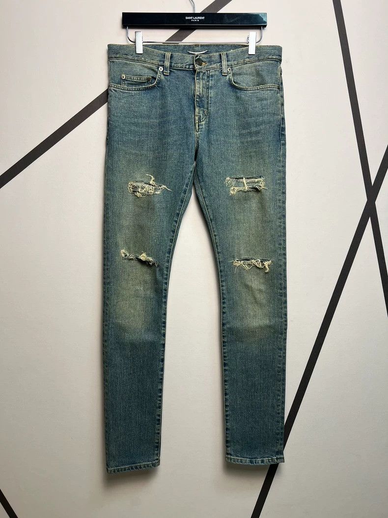 Saint Laurent Paris saint Laurent parisFall/Winter 14 D02 Four Cut Blue Washed Size US 31 - 1 Thumbnail