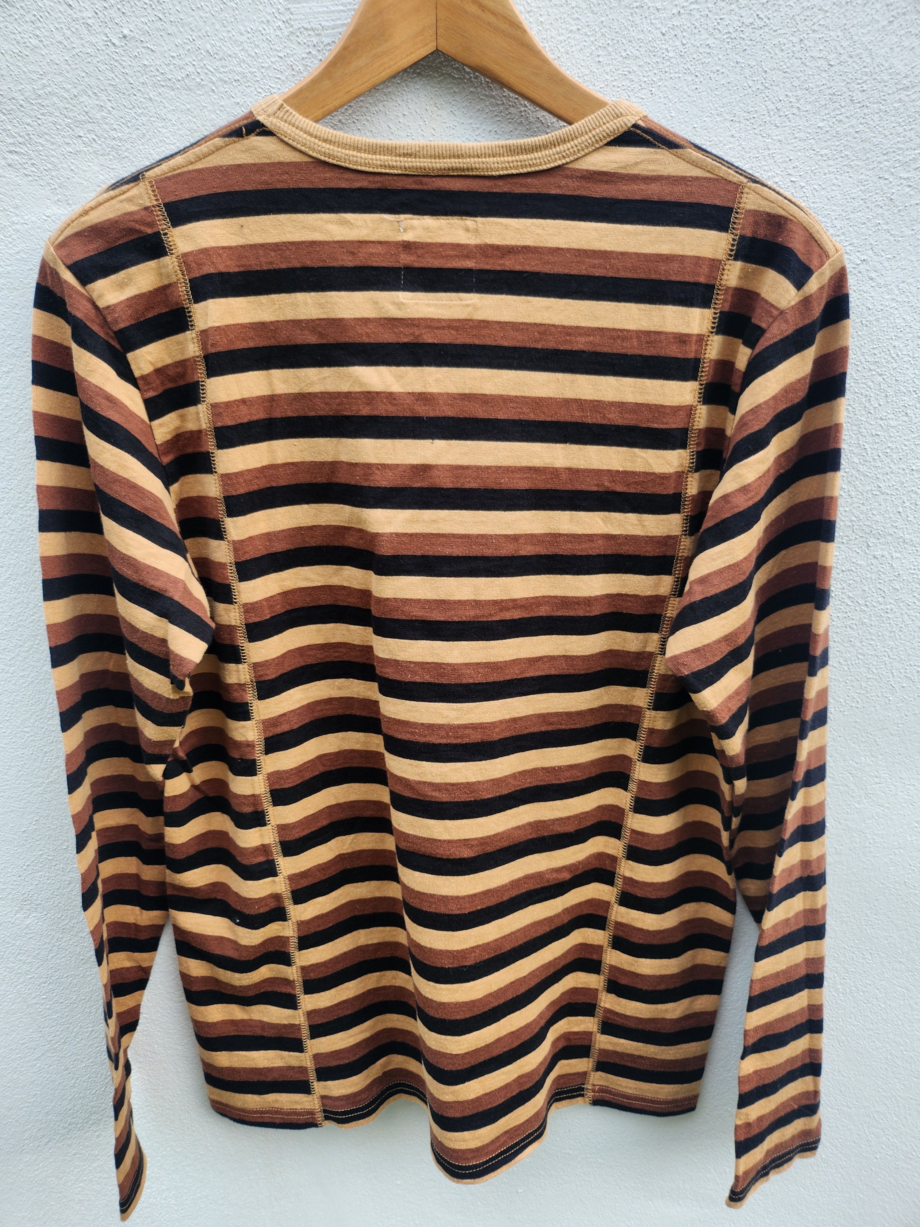 Beams Plus 💥Beam+ Border Bum Hemp Cotton ClothesStriped LS Tshirt Size US M / EU 48-50 / 2 - 9 Thumbnail