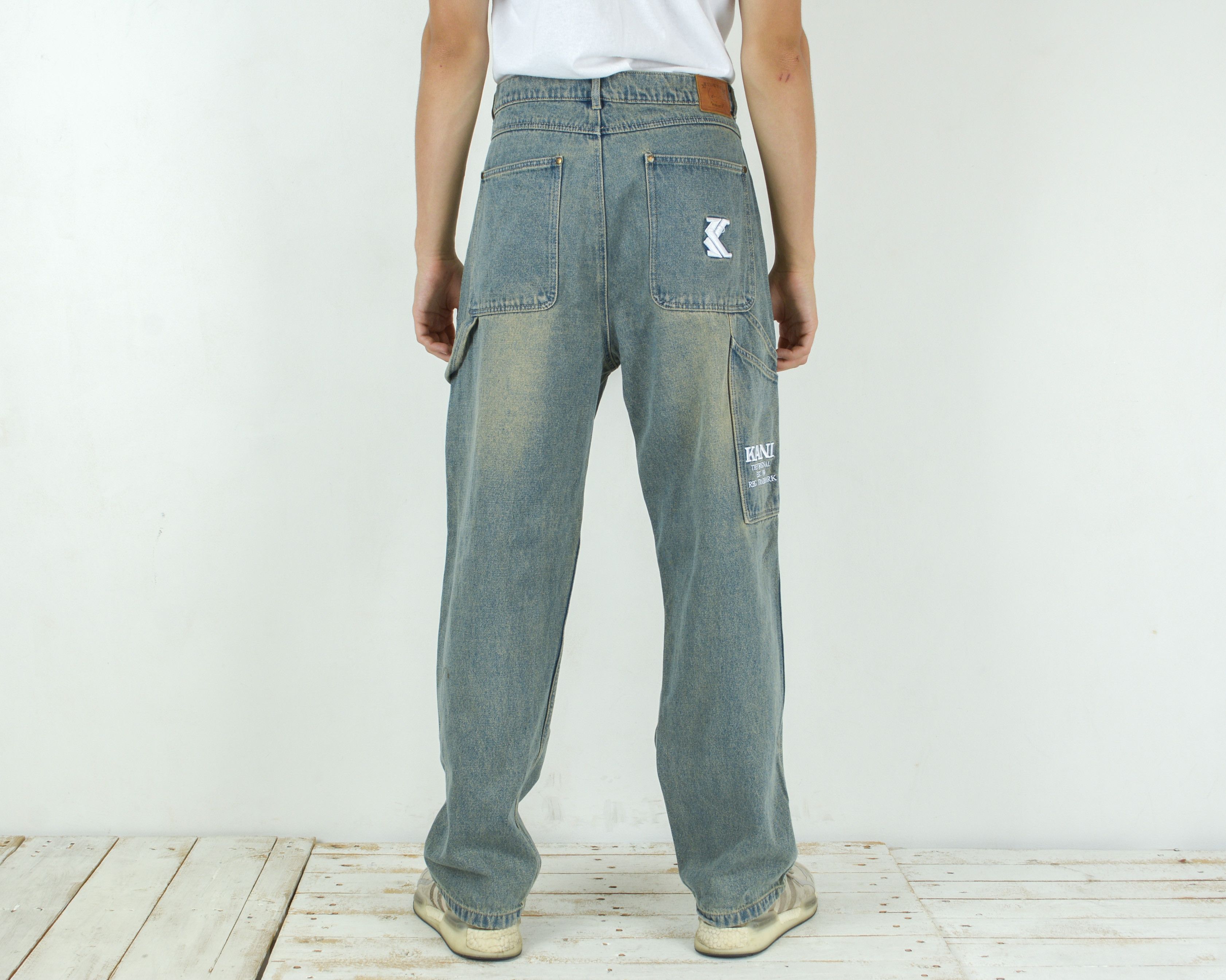 Men W40 L36 Relaxed Straight Jeans Denim Pants Trousers Rap