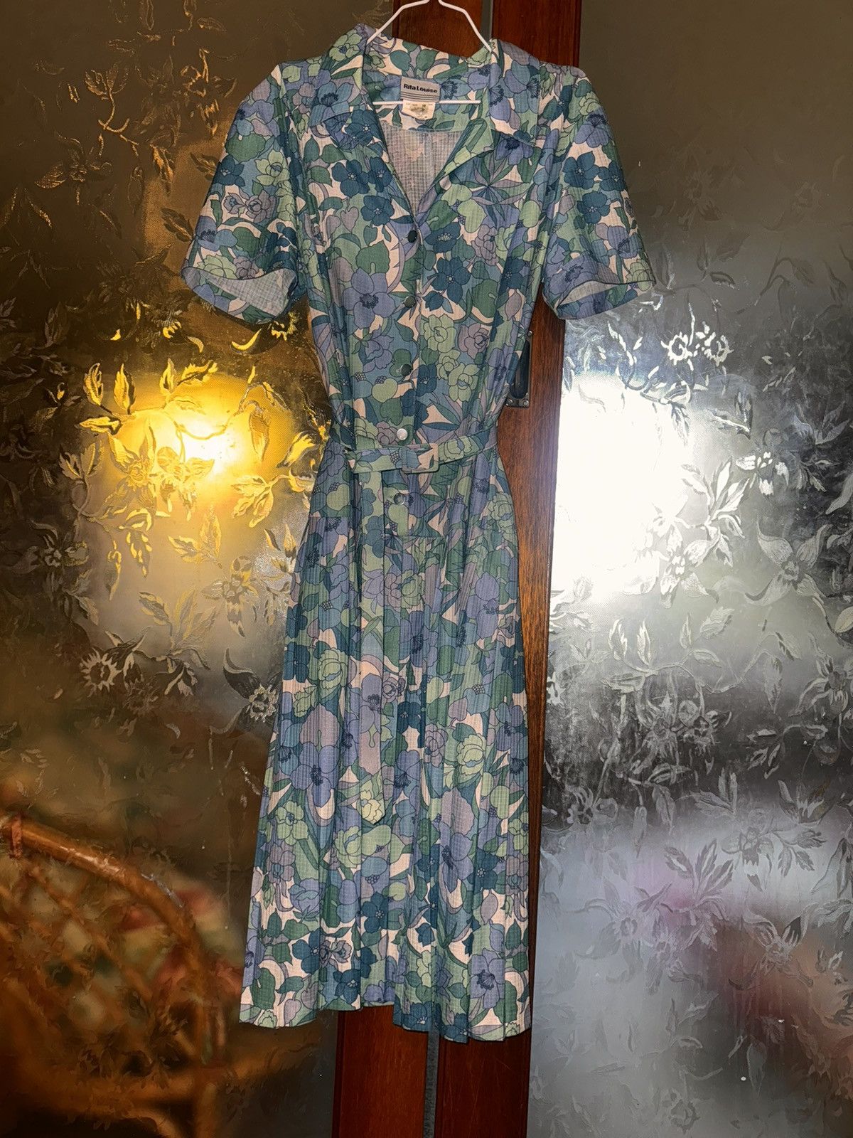 image of Vintage Rita Louise Maxi Dress in Blue, Women's (Size 2XL)