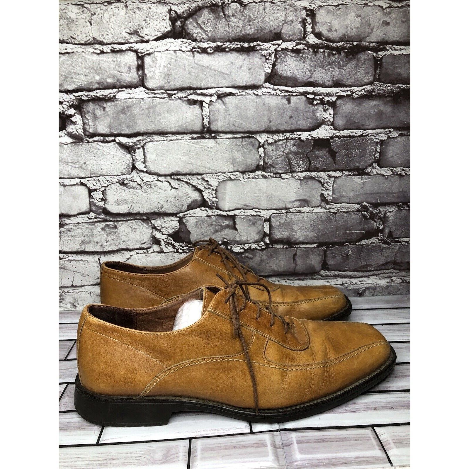 Johnston & Murphy Johnston & Murphy Tan Brown Leather Bicycle Toe Oxfords Shoe Size US 11.5 / EU 44-45 - 18 Thumbnail