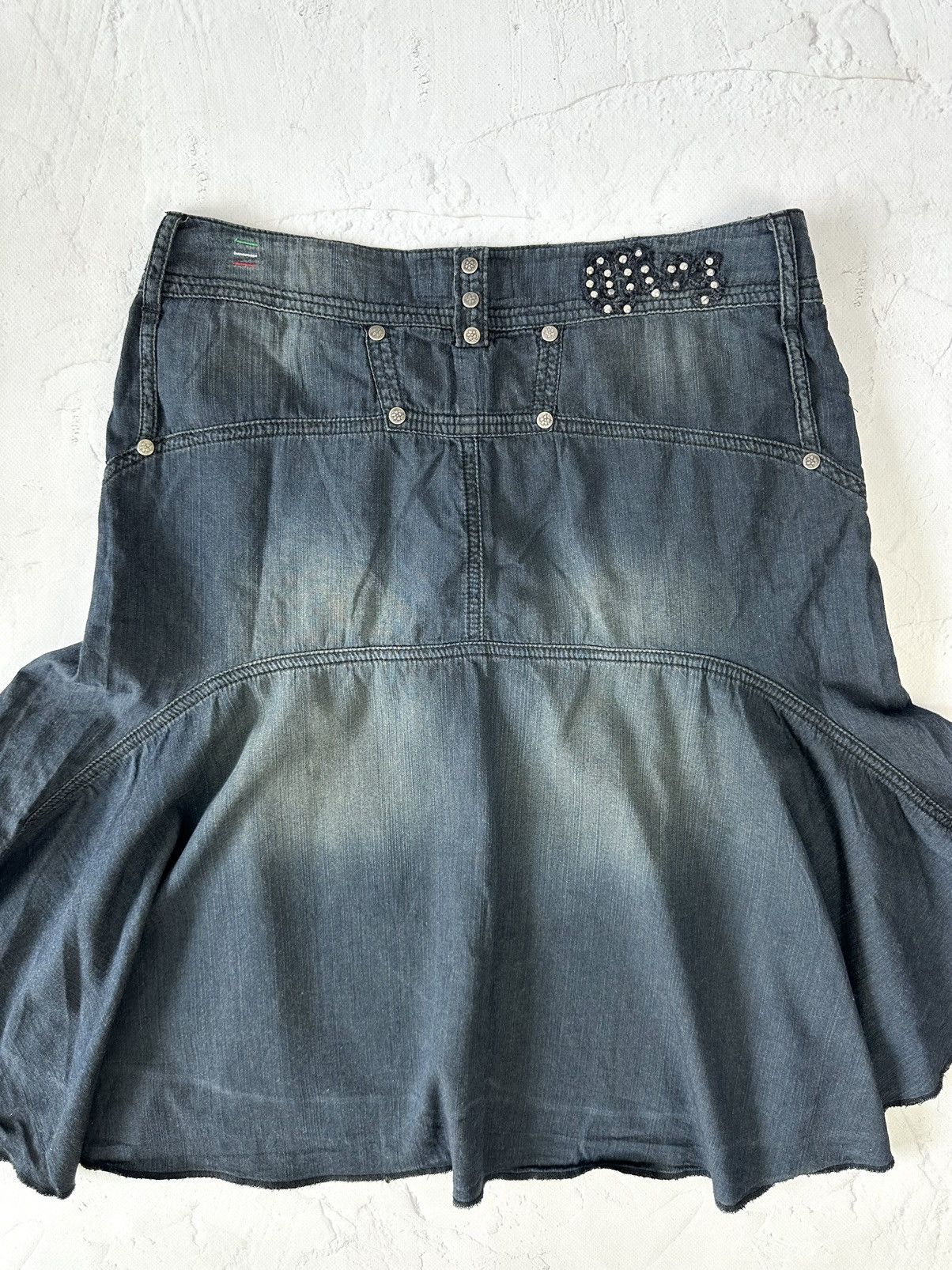 If Six Was Nine Vintage Flare Denim Skirt Size 28" / US 6 / IT 42 - 5 Thumbnail