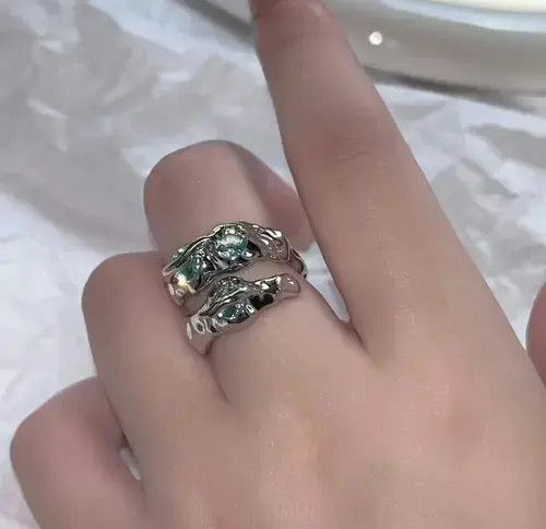 Jewelry Electro Ring Crystal Stone Silver Abstract Star Pop Fantasy Size ONE SIZE - 2 Thumbnail