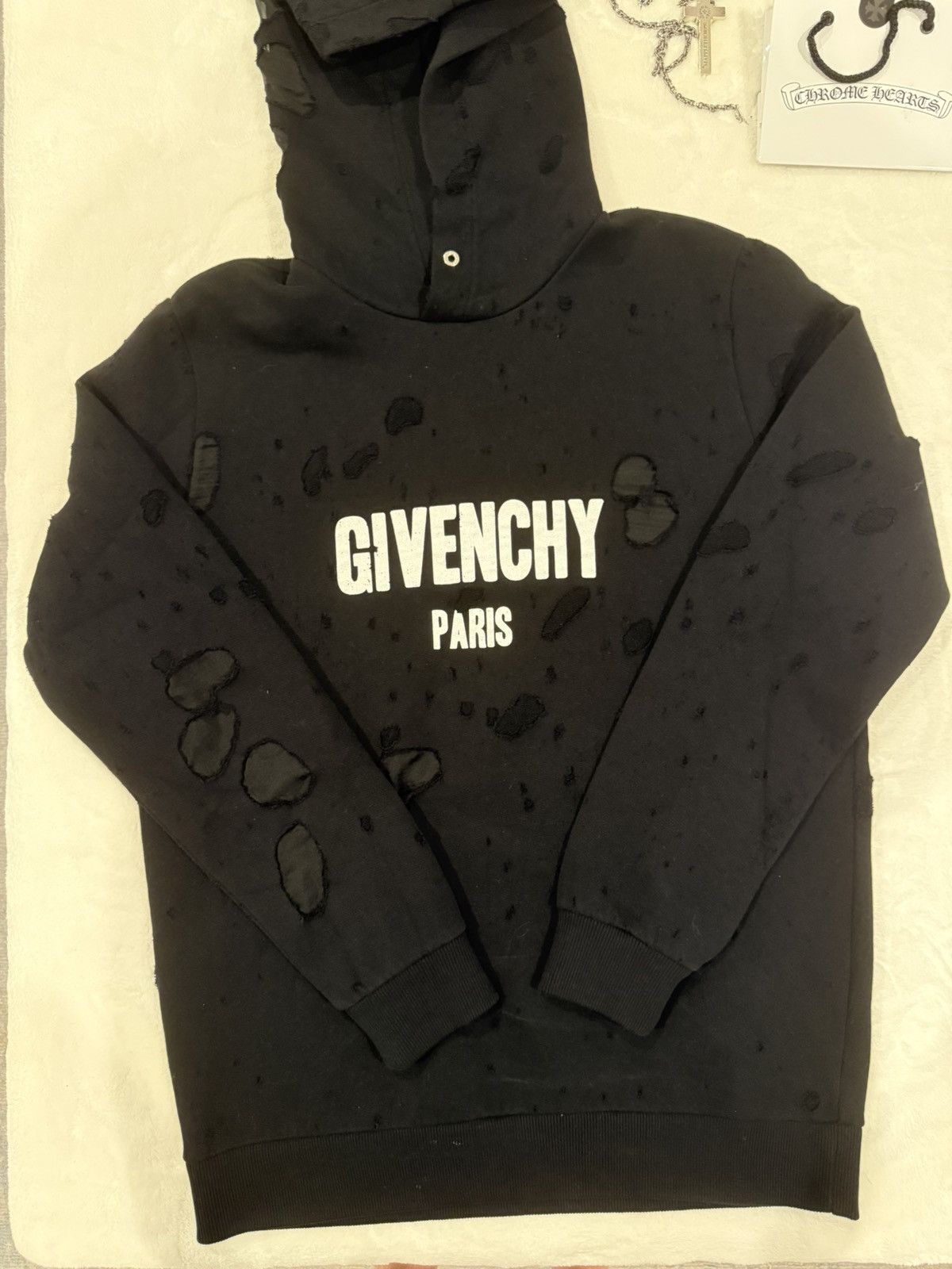 Givenchy Givenchy Paris Distressed hoodie Size US S / EU 44-46 / 1 - 7 Thumbnail