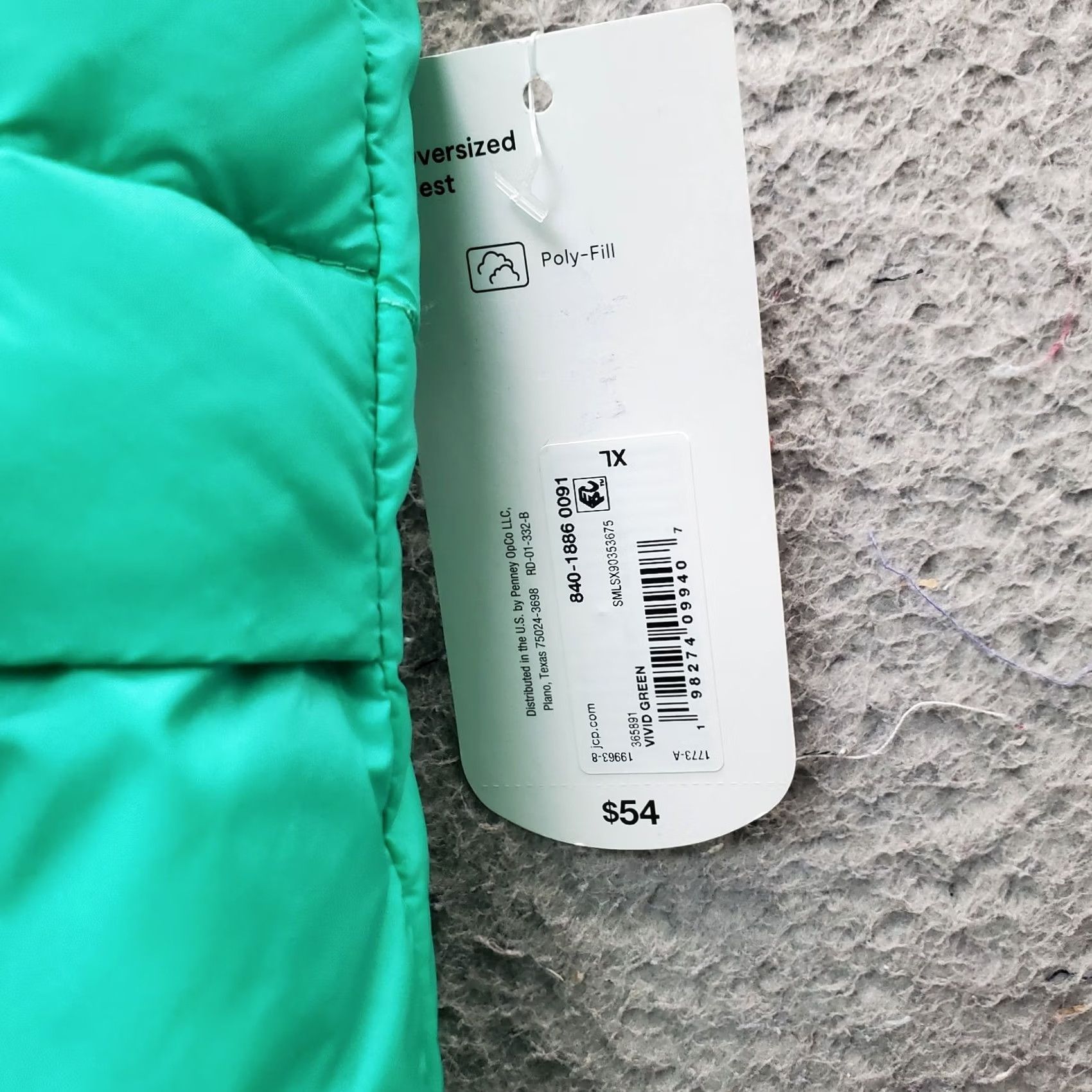 Vintage Xersion Womens Size XL Green Oversized Puffer Vest Mock Neck Full Zip Shirt Jacket Vest Size XL / US 12-14 / IT 48-50 - 7 Thumbnail