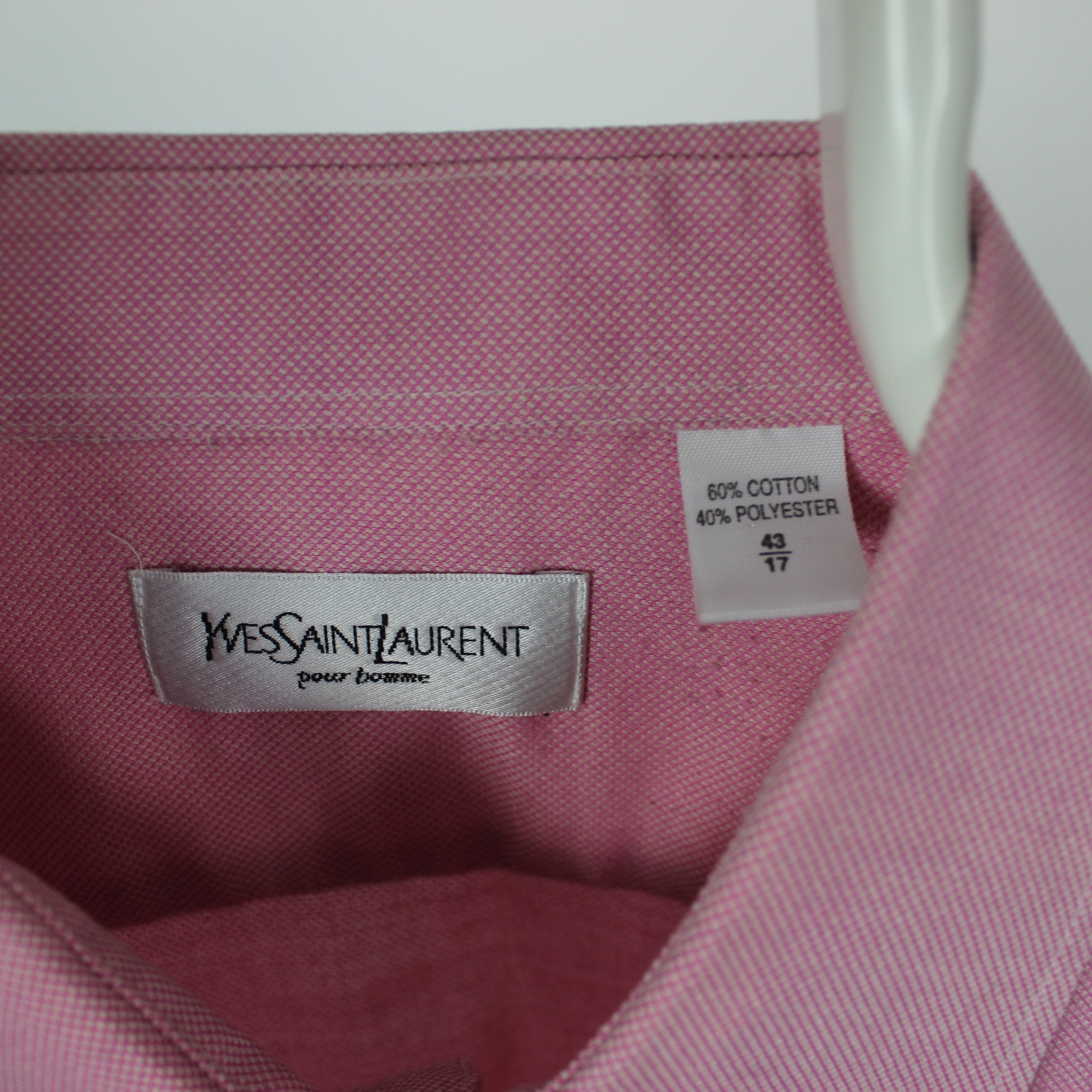 Yves Saint Laurent Yves Saint Laurent shirt button ups 43 17 PINK ysl Size US XL / EU 56 / 4 - 4 Thumbnail