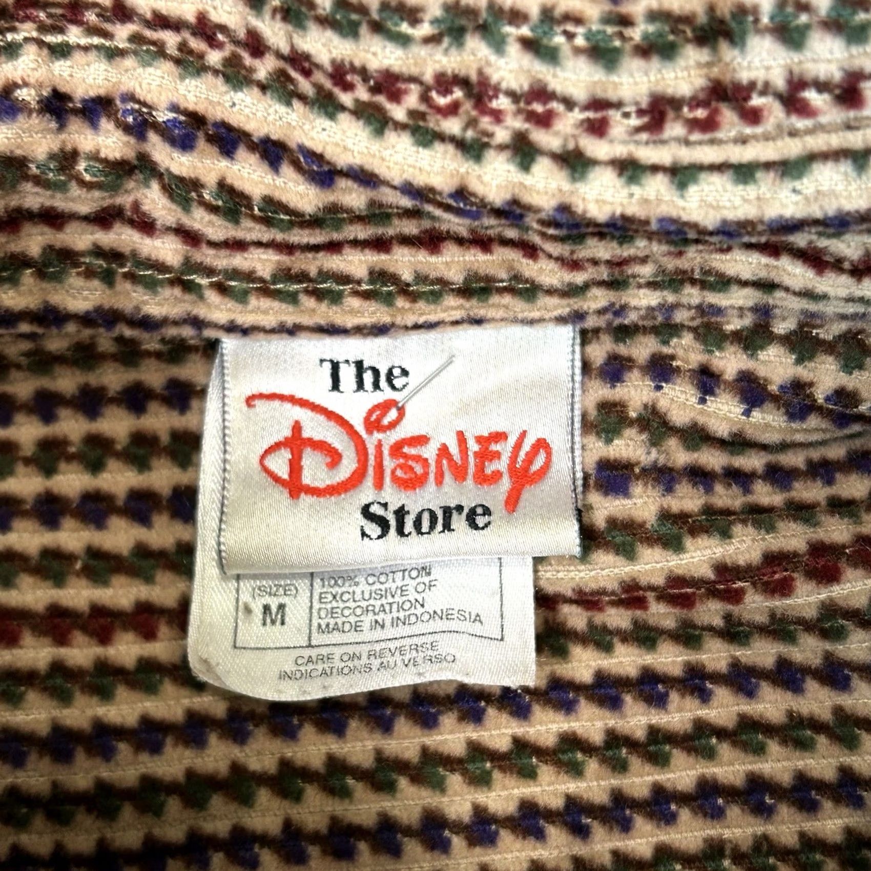 Disney VINTAGE Disney Mickey Outdoor Button-Down Shirt Men M Brown Flannel Cotton 90s Cartoon Embroidered Pocket Striped Size US M / EU 48-50 / 2 - 5 Thumbnail