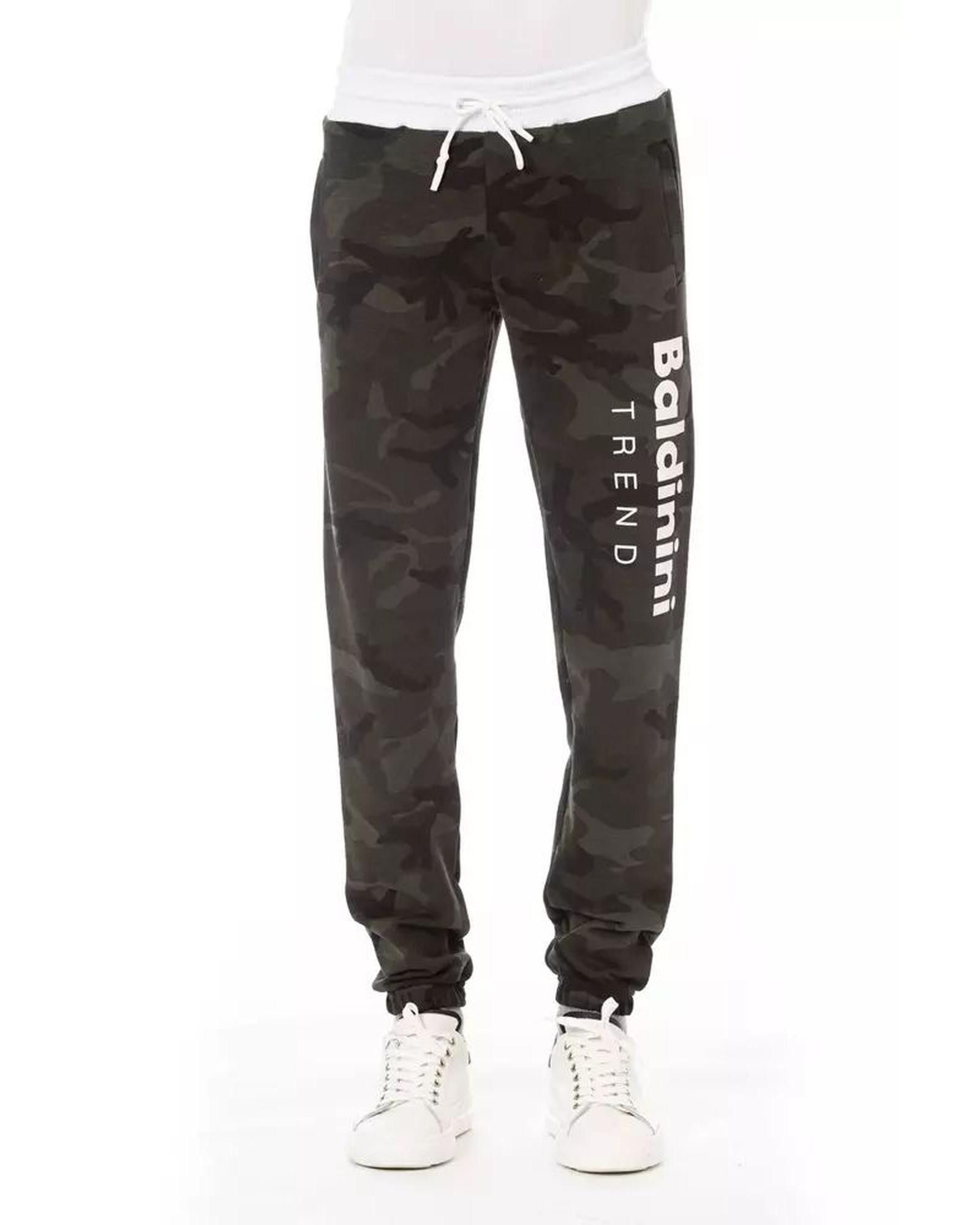 image of Baldinini Fleece Sport Pants With Logo Detail in Green, Men's (Size 32)