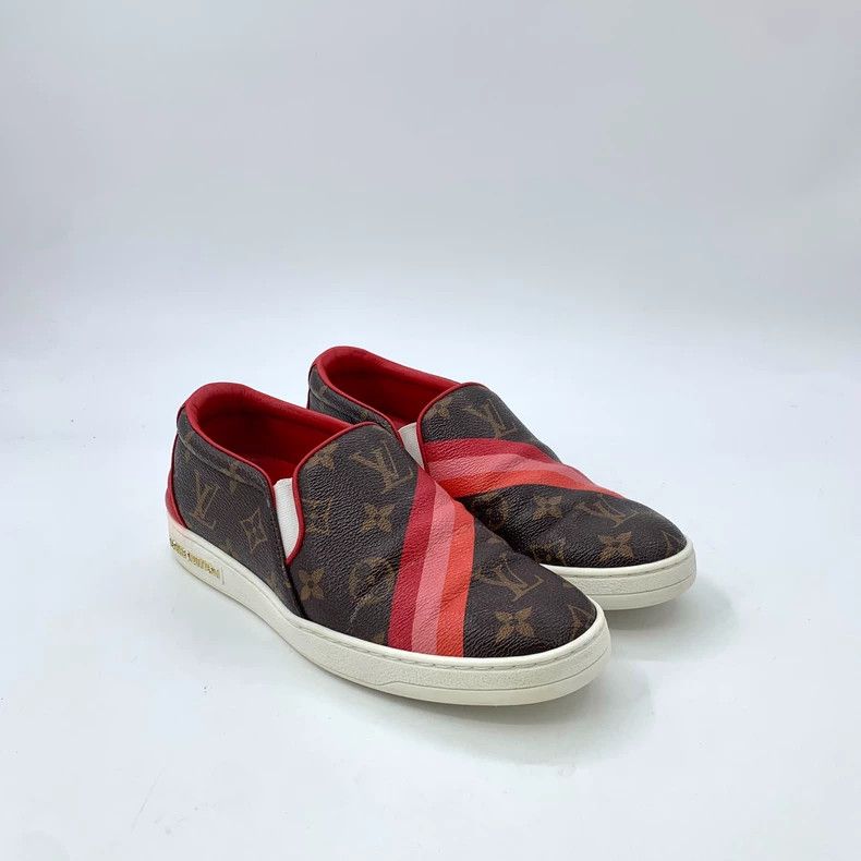 Louis Vuitton Louis Vuitton Brown logo presbyopic slip-on loafers shoes Size US 5.5 / IT 35.5 - 2 Thumbnail
