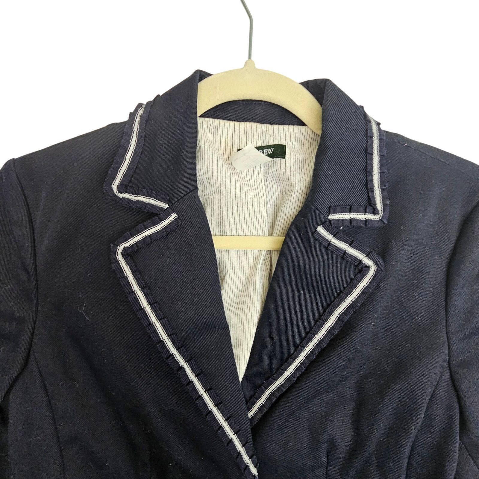 J.Crew J. Crew Ruffle Trim Two-Button Blazer 6 Career Corp Preppy Size M / US 6-8 / IT 42-44 - 2 Thumbnail